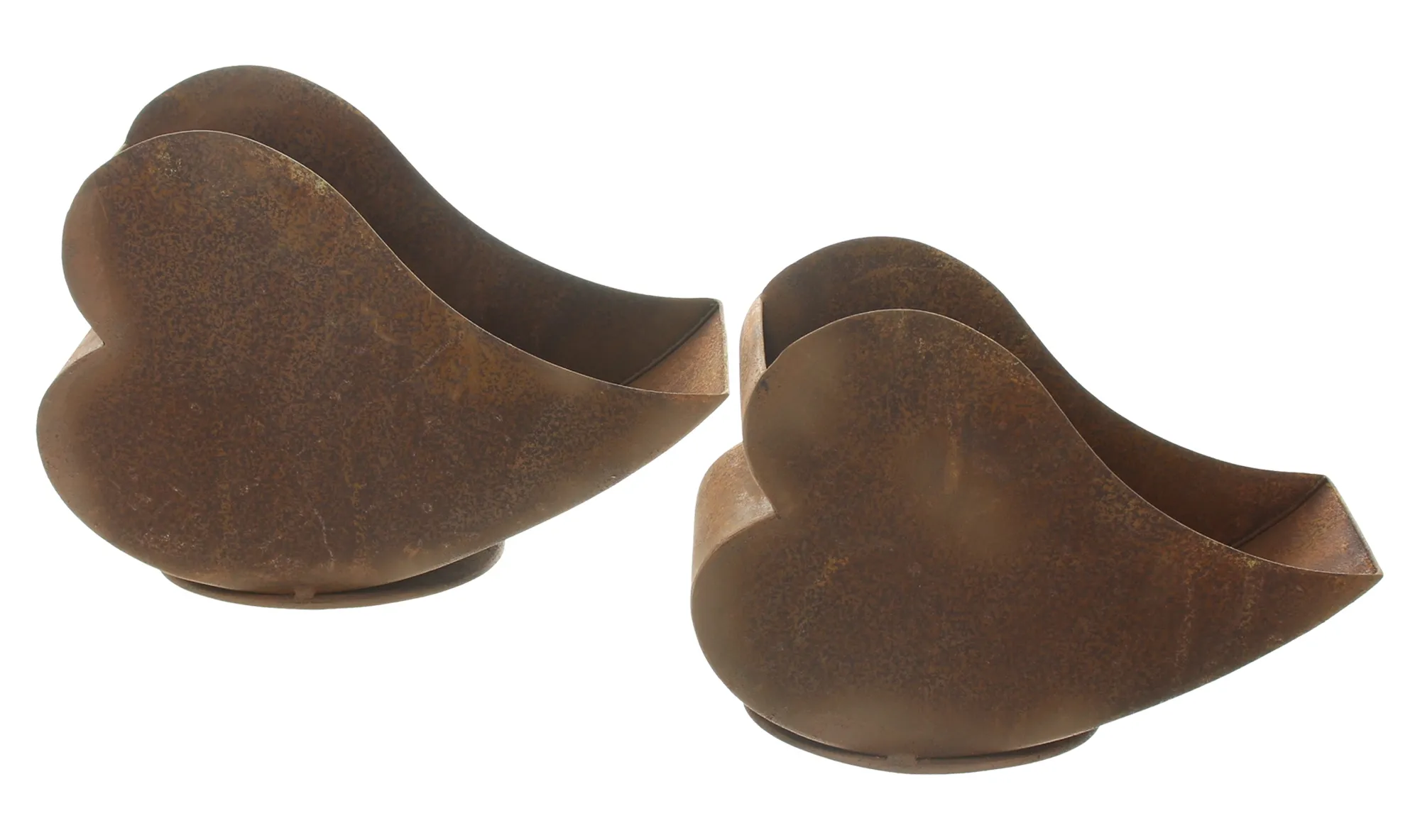 Pflanzer "Herzen", 2er Set  im Frank Flechtwaren Online Shop für Rostdeko für Ihren Garten kaufen