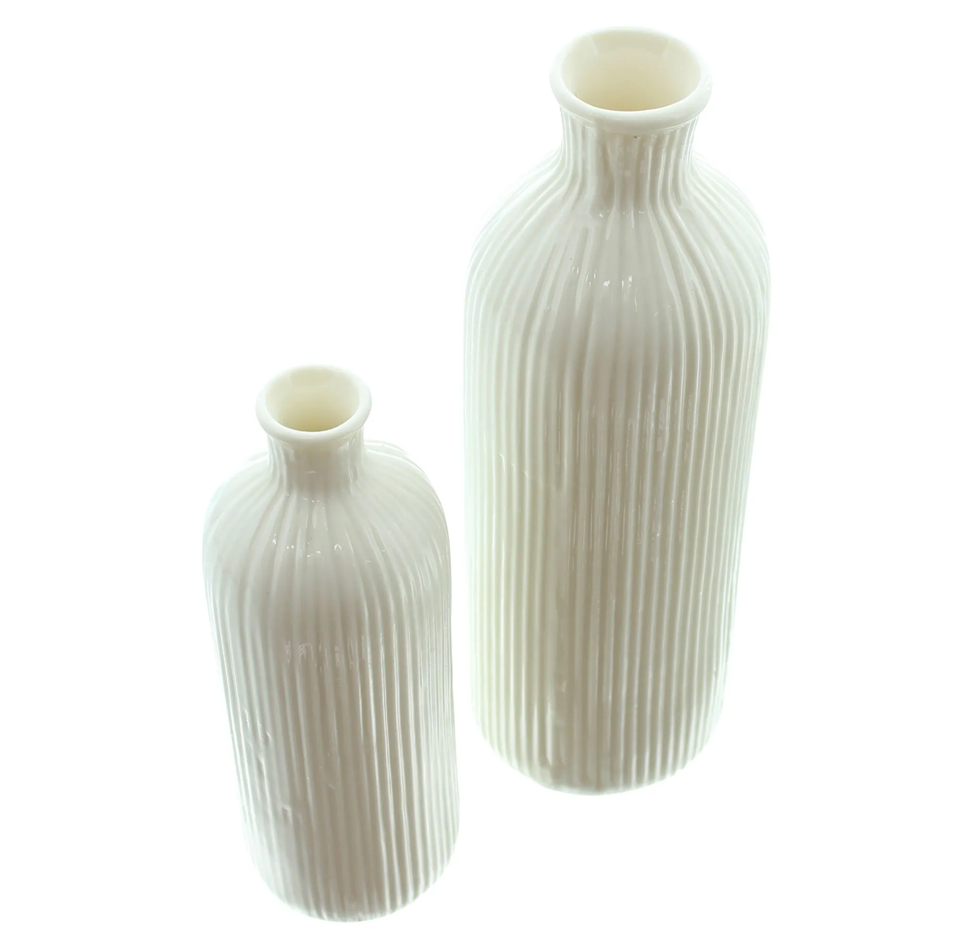 Dekovase "Weiß", 2er Set  im Frank Flechtwaren Online Shop für Dekovasen kaufen