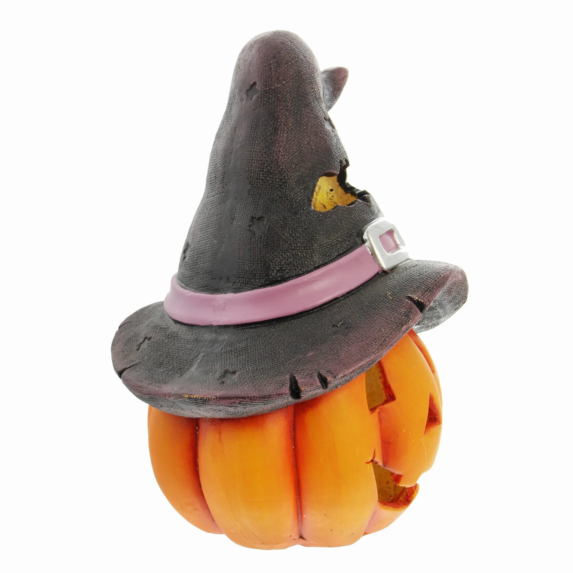 Kürbis-Windlicht "Hexenhut"  im Frank Flechtwaren Online Shop für Halloween kaufen