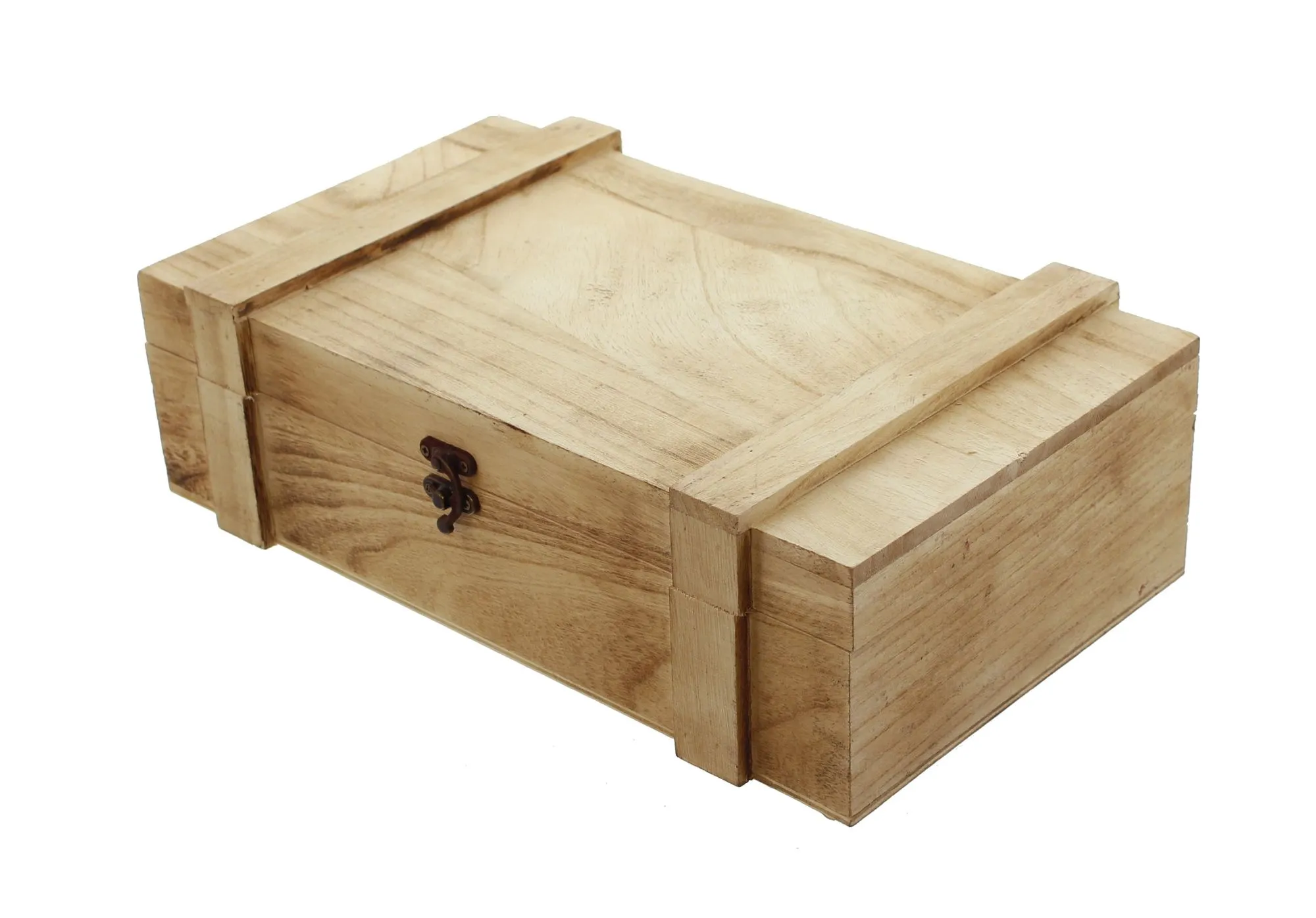 Holztruhe "Rustikal", für 2 Flaschen  im Frank Flechtwaren Online Shop für Weinliebhaber kaufen