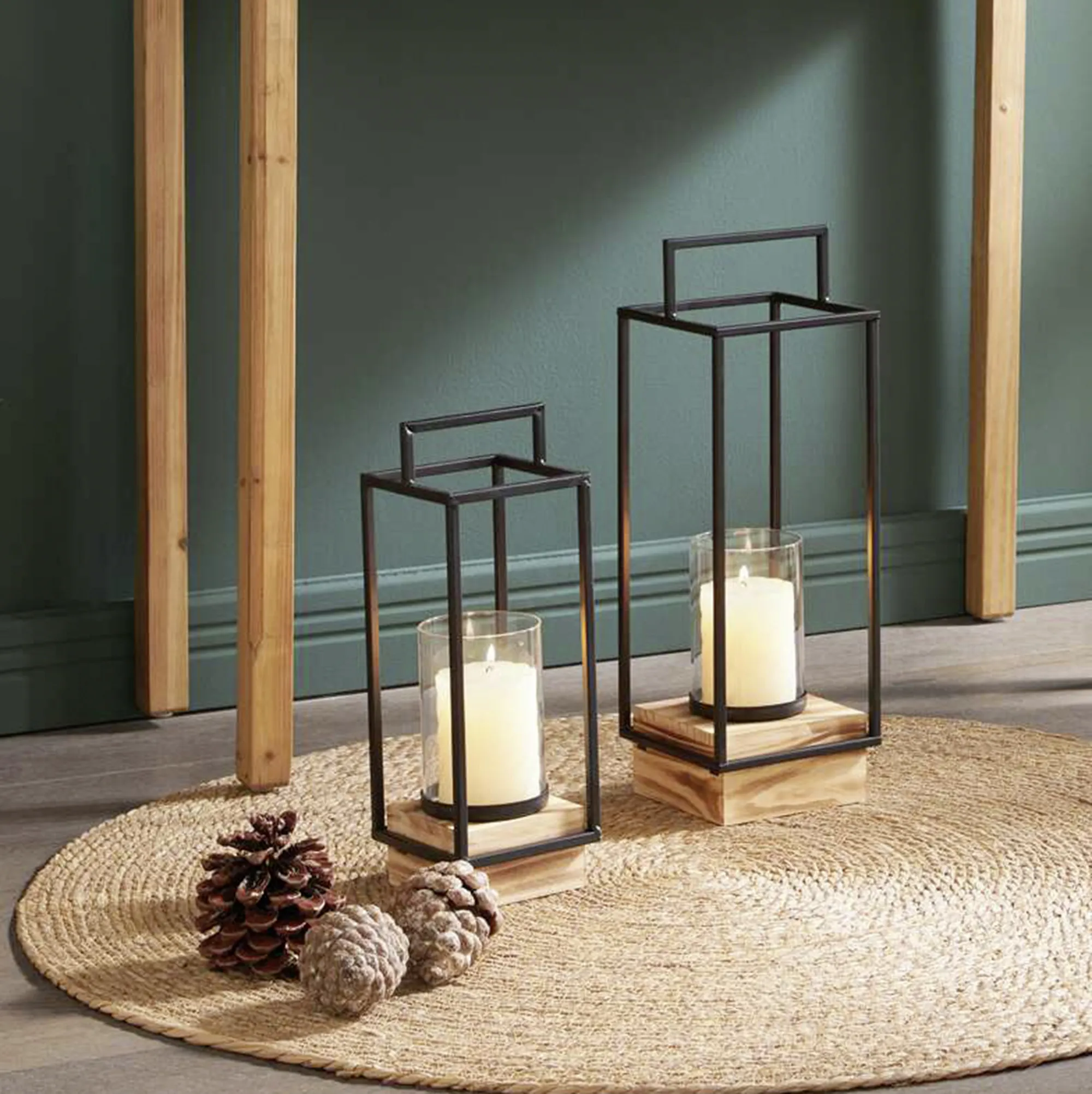 Laterne "Industrial Modern", 2er Set  im Frank Flechtwaren Online Shop für Laternen kaufen