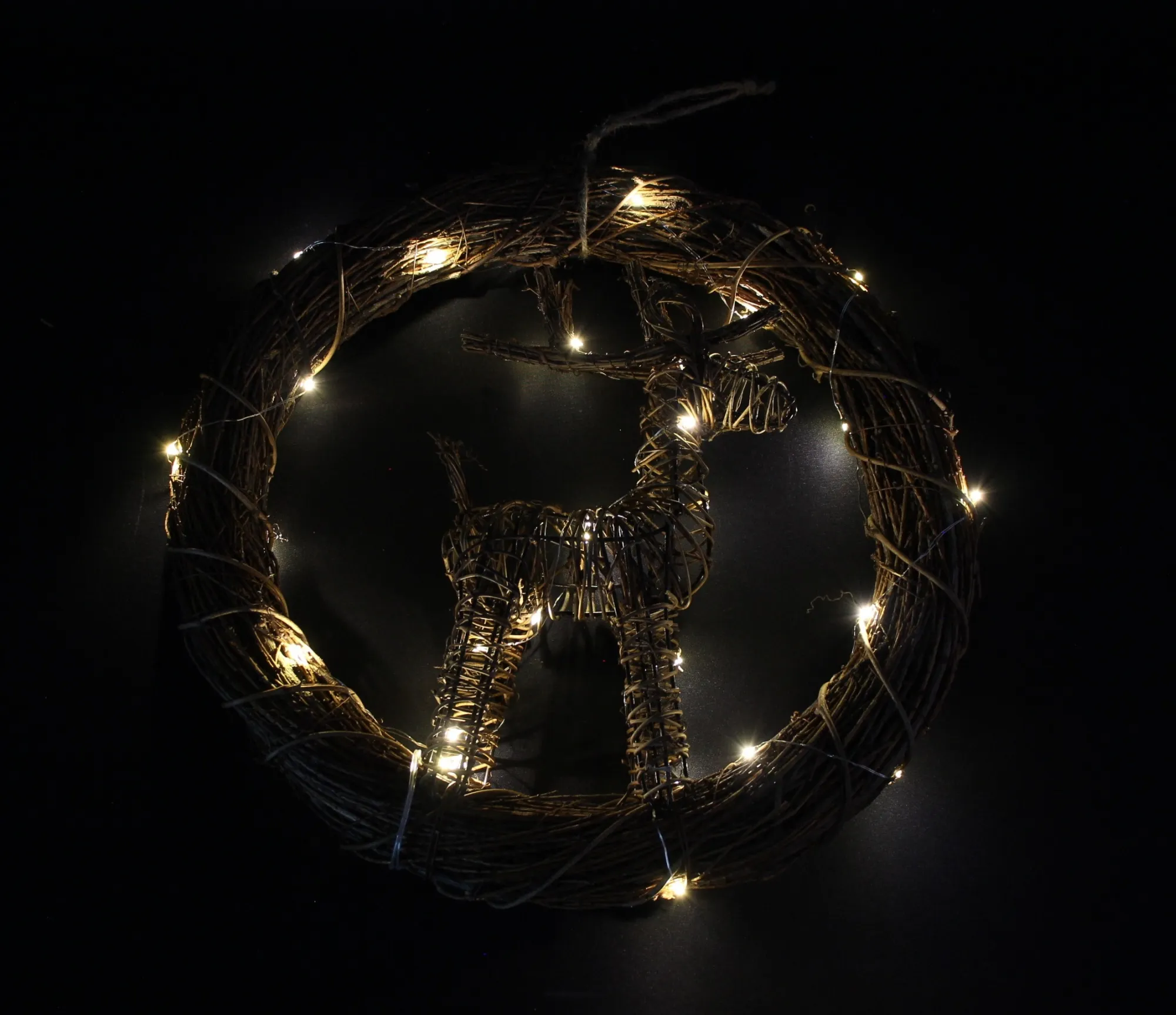 LED-Kranz "Rentier"  im Frank Flechtwaren Online Shop für Nordischer Winter kaufen