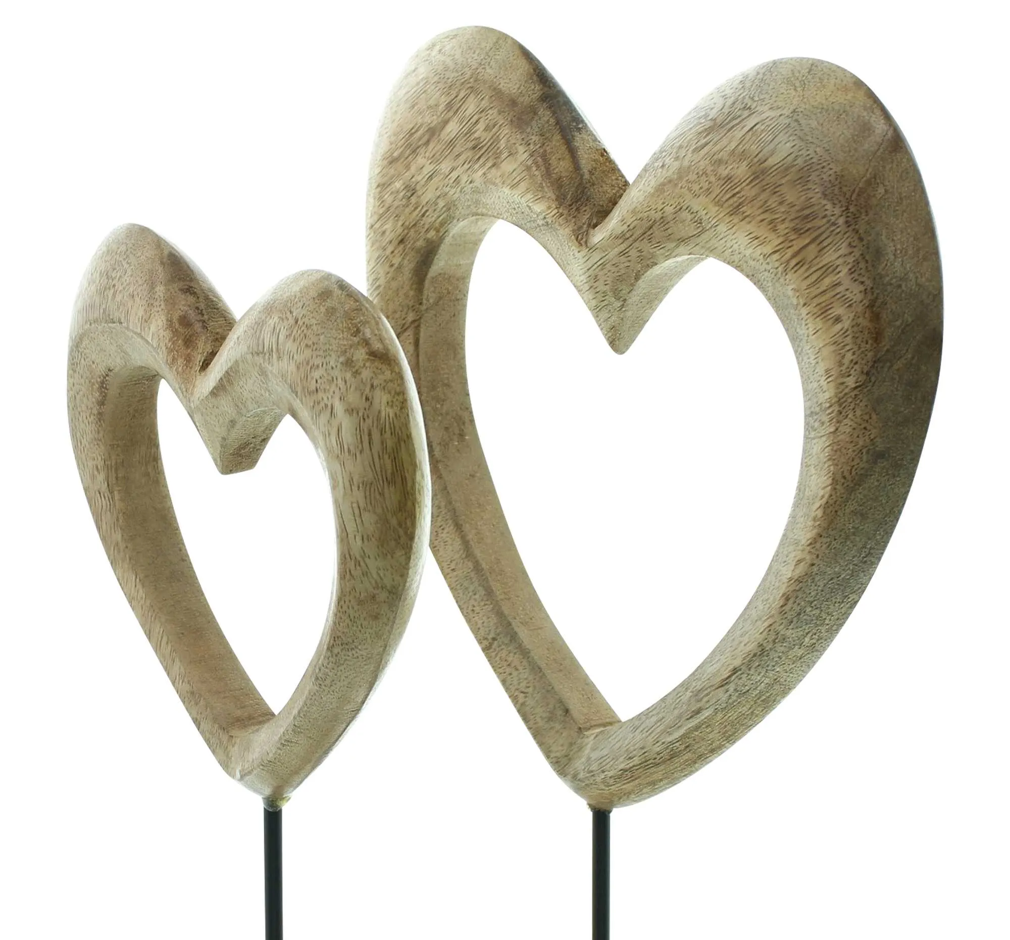Holzdeko "Herz", 2er Set  im Frank Flechtwaren Online Shop für Hüttengaudi kaufen