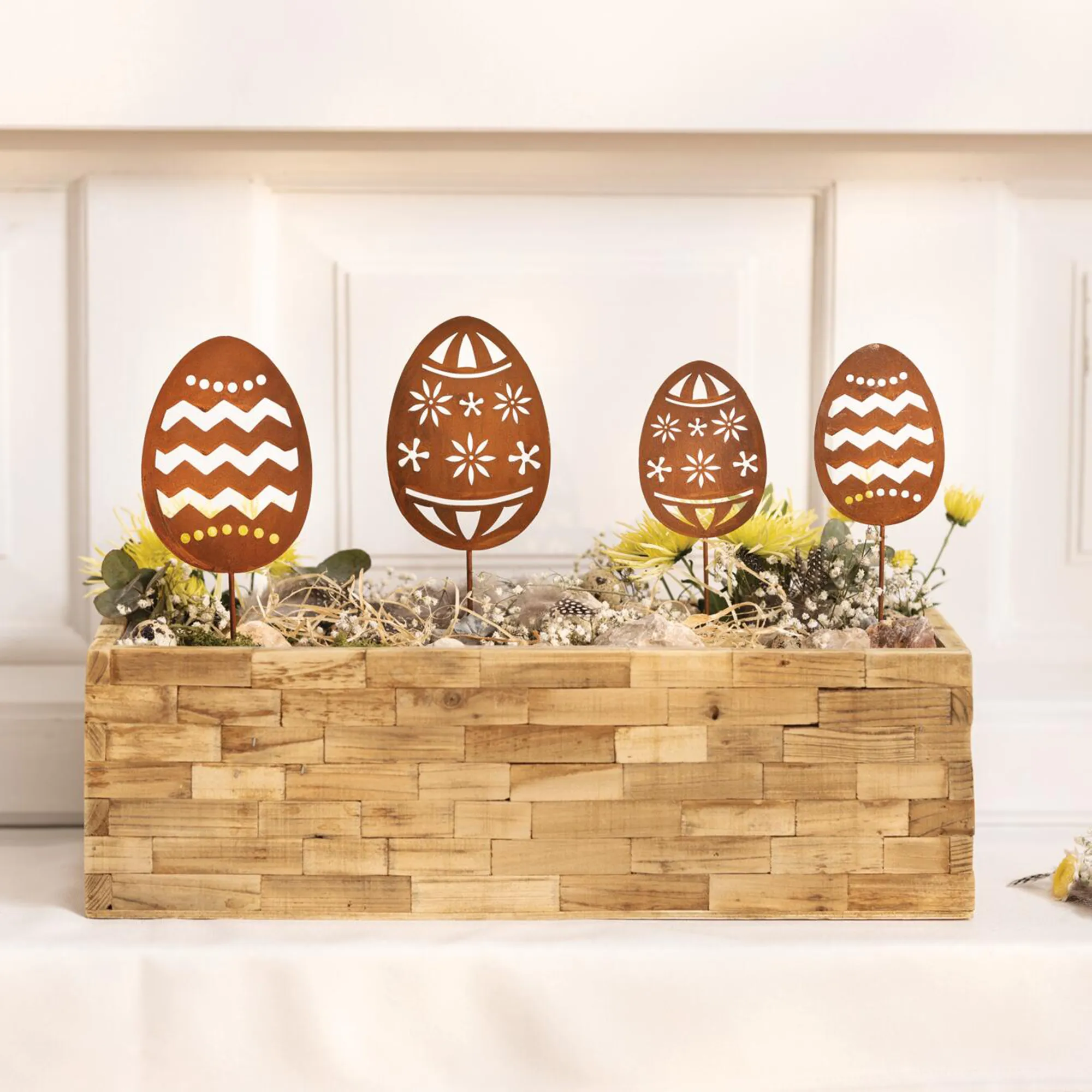 Blumenstecker "Osterei", 4er Set  im Frank Flechtwaren Online Shop kaufen