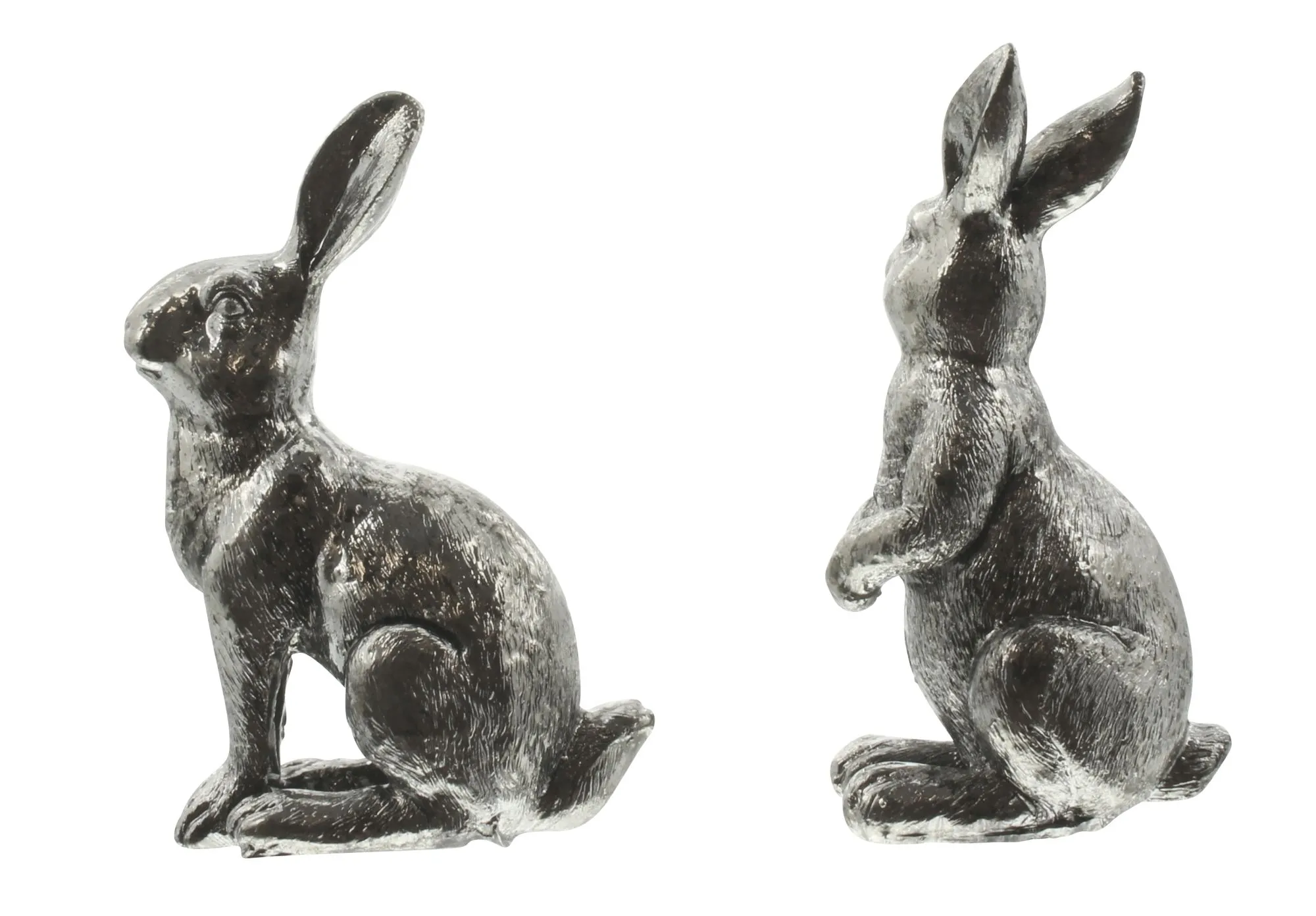 Osterhase "Silberglanz", 2er Set  im Frank Flechtwaren Online Shop für Hasen &amp; Co kaufen