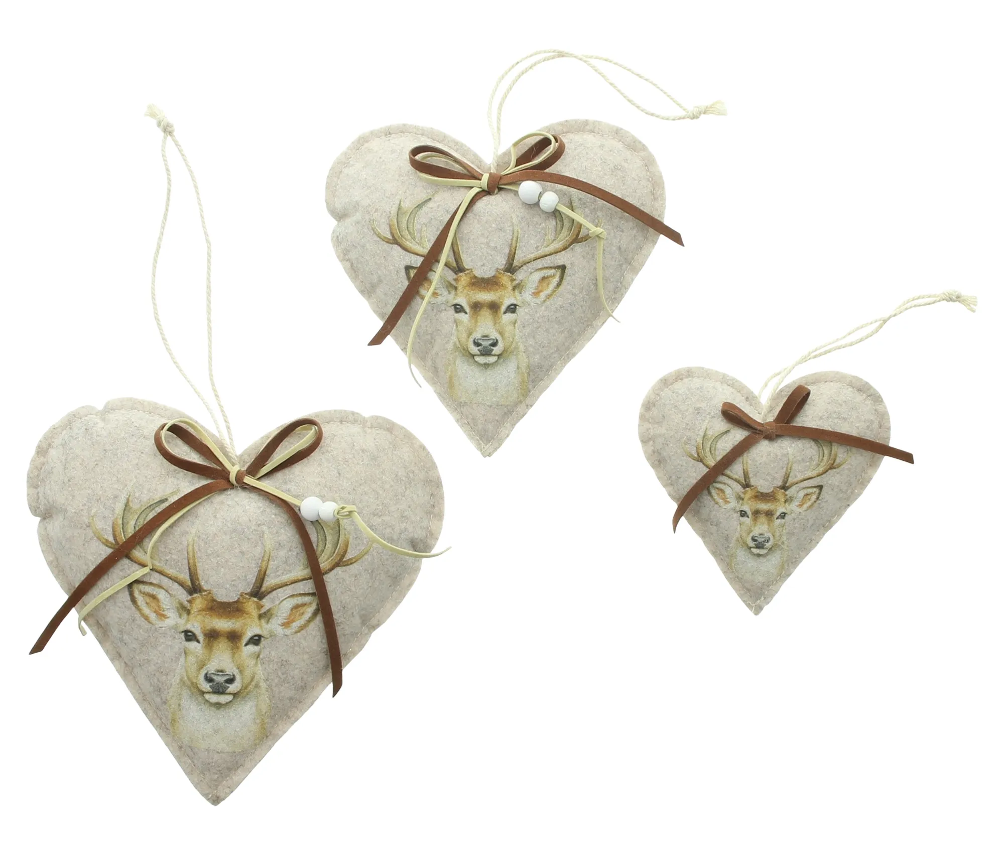 Herzhänger "Hirsch", 3er Set  im Frank Flechtwaren Online Shop für Waldspaziergang kaufen