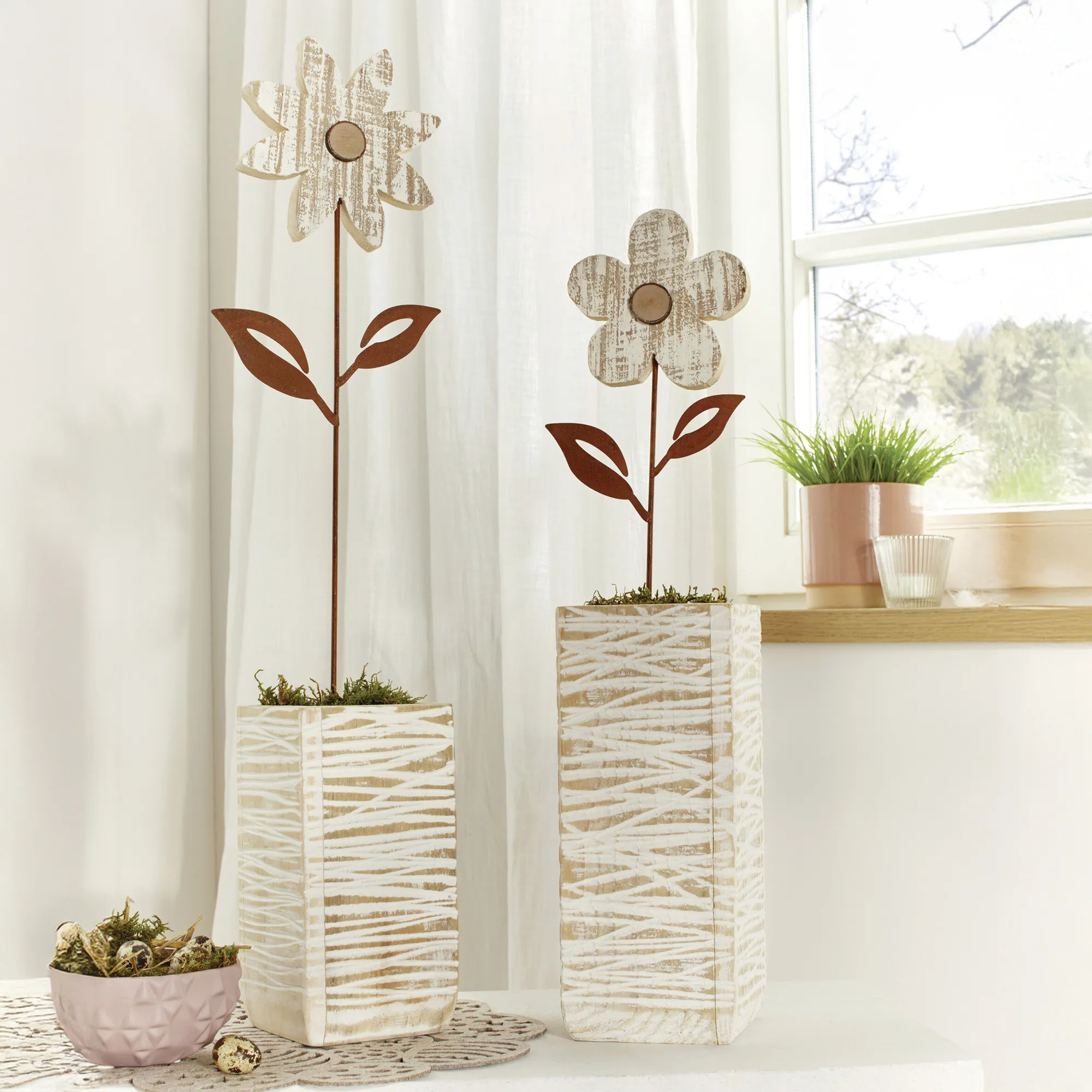 Gartenstecker "Blume", 2er Set  im Frank Flechtwaren Online Shop kaufen