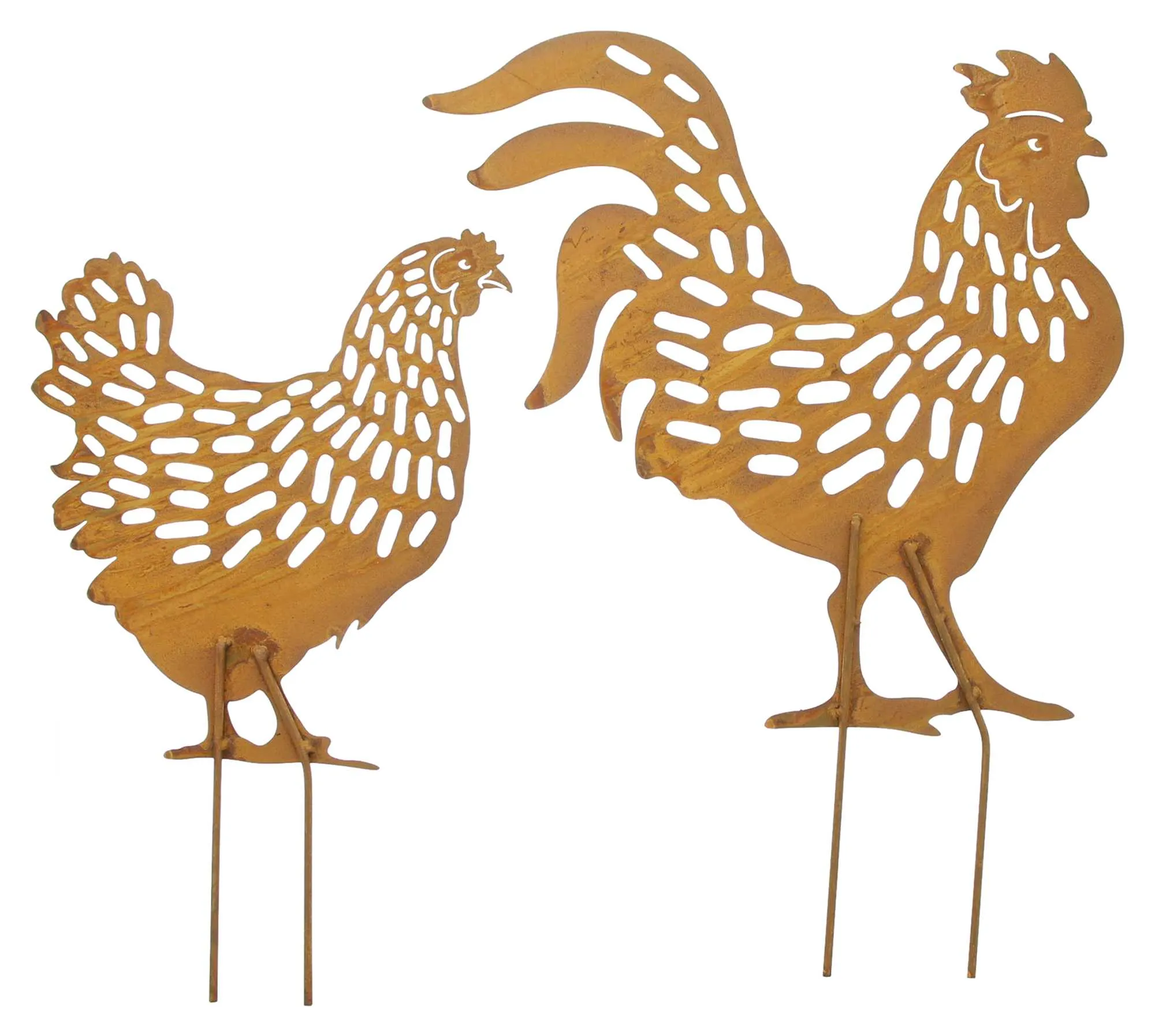 Gartenstecker "Hahn &amp; Huhn", 2er Set  im Frank Flechtwaren Online Shop für Österliche Gartenstecker kaufen