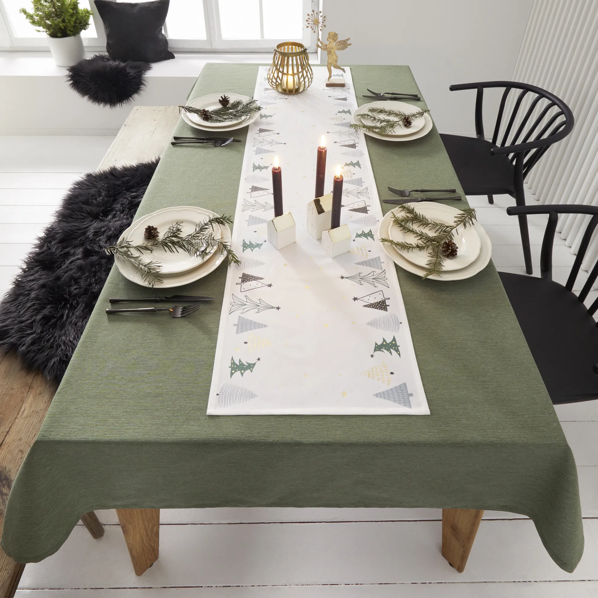 Tafeldecke "Waldgrün"  im Frank Flechtwaren Online Shop kaufen