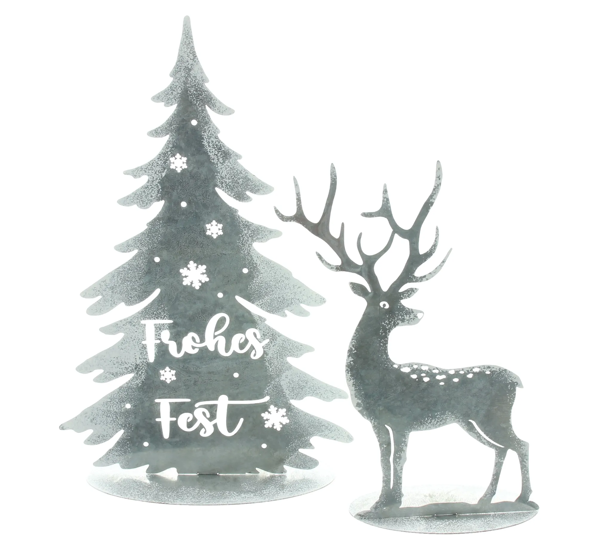 Weihnachtsdeko "Hirsch &amp; Tanne", 2er Set  im Frank Flechtwaren Online Shop für Trendmotiv Hirsch kaufen
