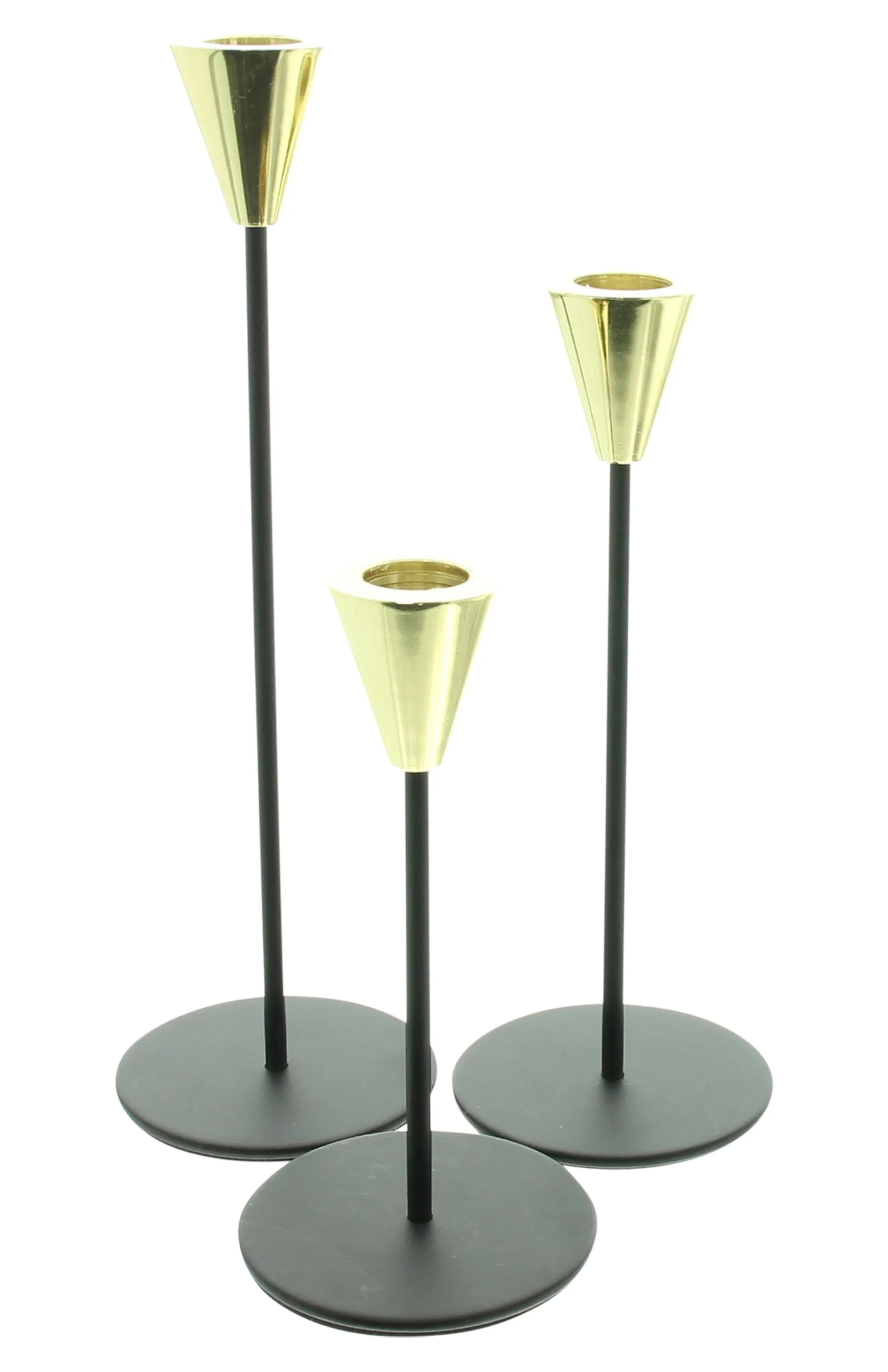 Stabkerzenhalter "Schwarz &amp; Gold", 3er Set  im Frank Flechtwaren Online Shop für Black &amp; White kaufen