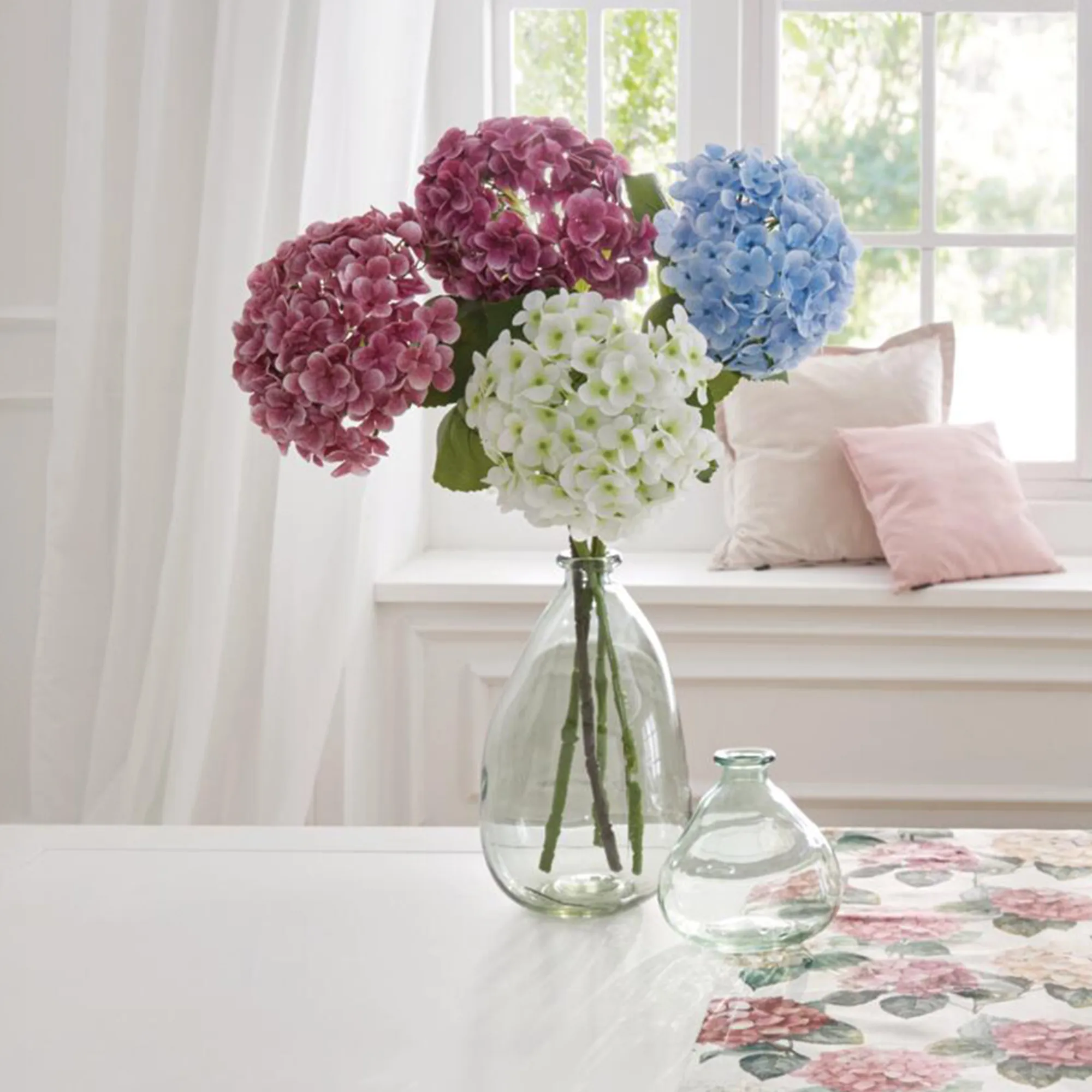 Kunstblume "Blaue Hortensie"  im Frank Flechtwaren Online Shop für Kunstpflanzen kaufen