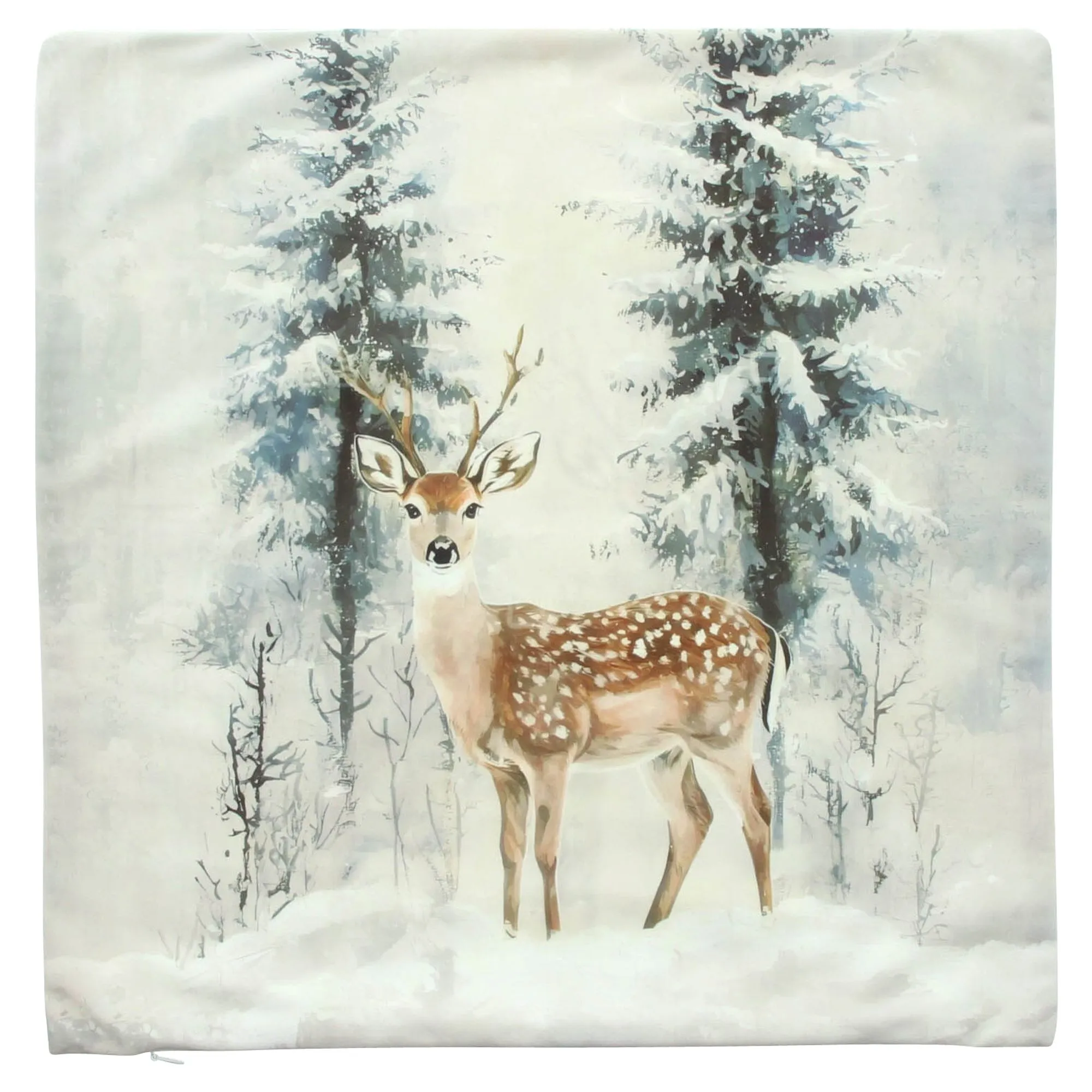 Kissenhülle "Winterhirsch"  im Frank Flechtwaren Online Shop für Trendmotiv Hirsch kaufen