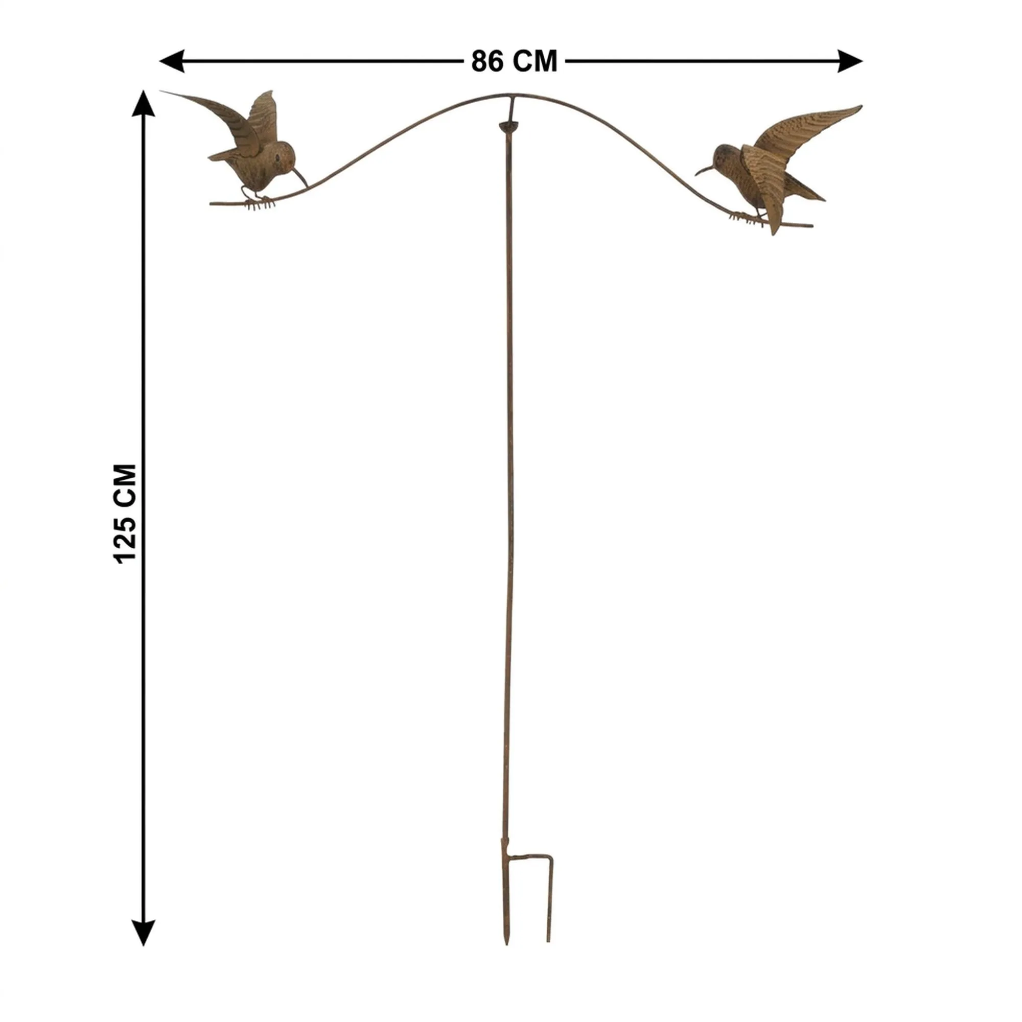 Gartenstecker "Vogelwippe"  im Frank Flechtwaren Online Shop für Rostdeko für Ihren Garten kaufen