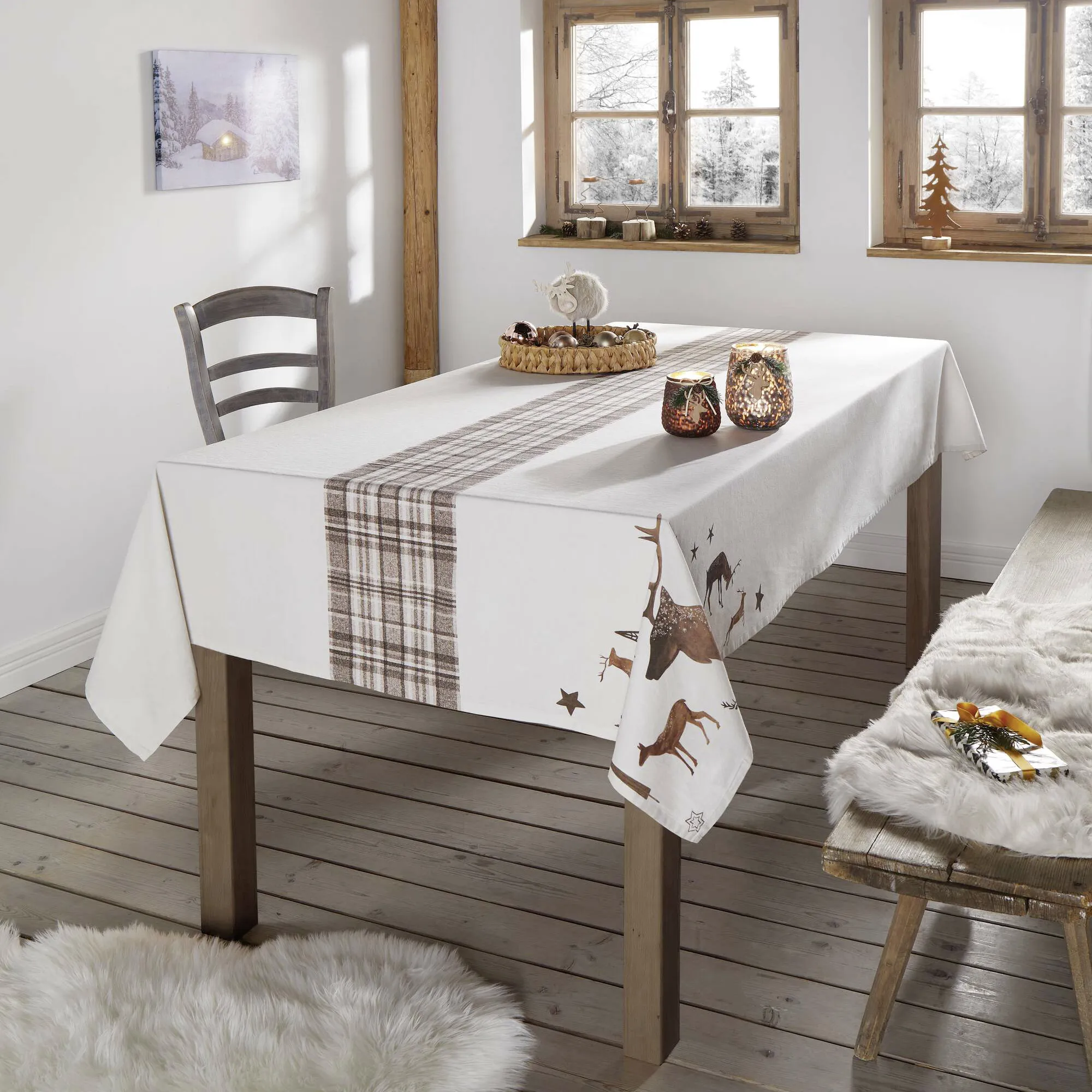 Tafeldecke "Sternen-Hirsch"  im Frank Flechtwaren Online Shop kaufen