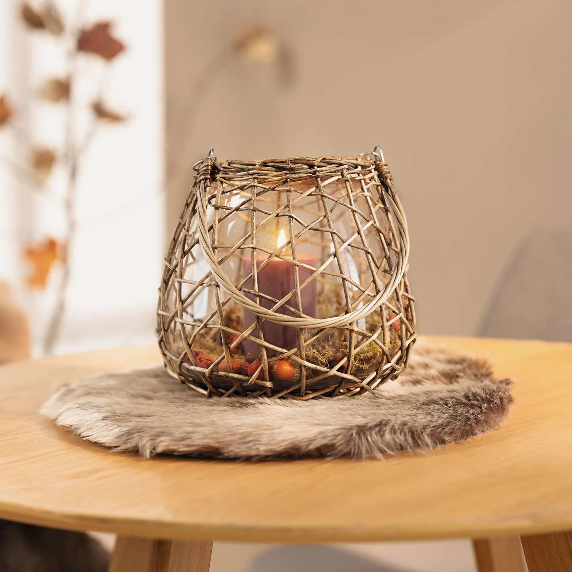 Windlicht "Geflecht"  im Frank Flechtwaren Online Shop für Naturtöne kaufen