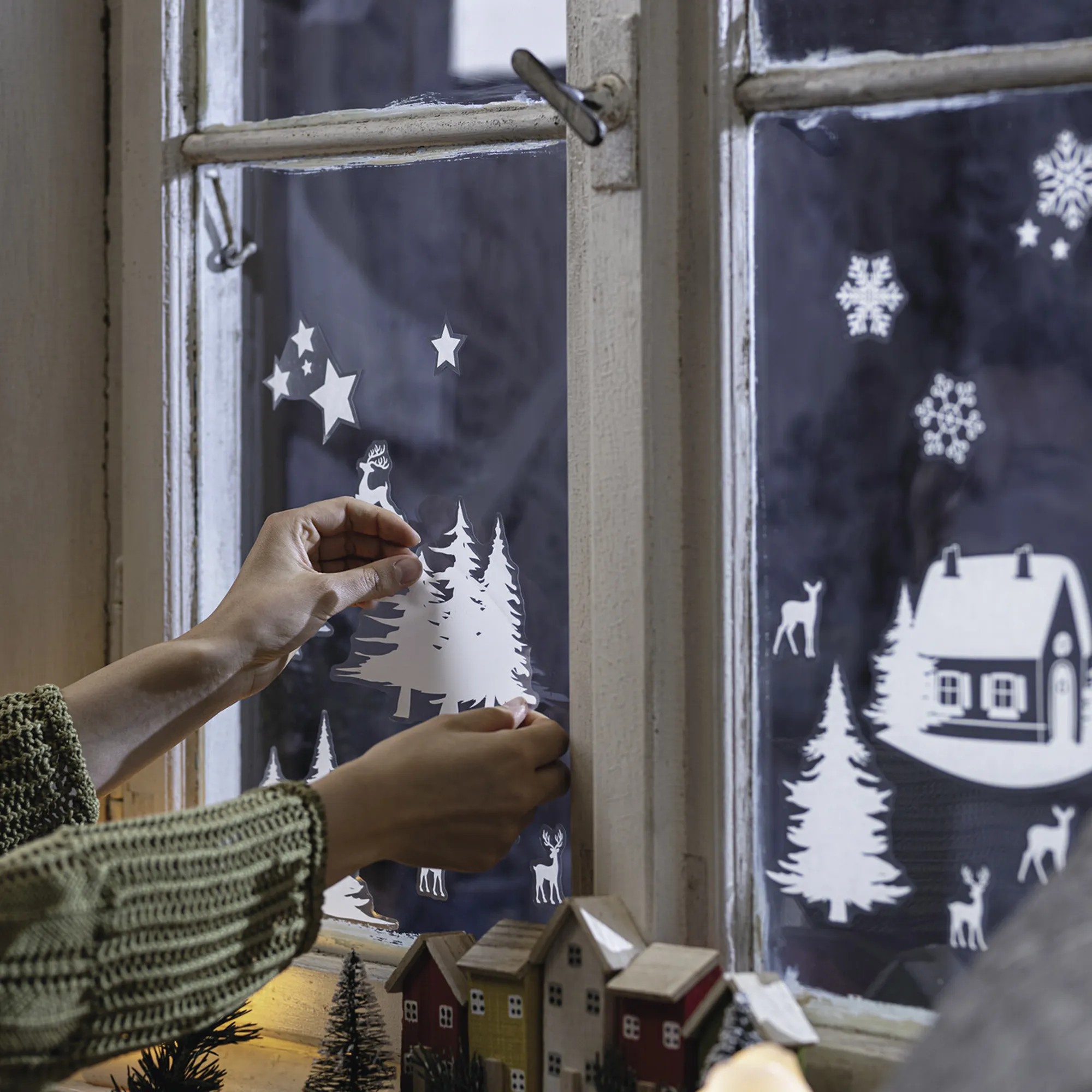Fenstersticker "Merry Christmas", 33er Set  im Frank Flechtwaren Online Shop für Weihnachtliche Wanddeko kaufen