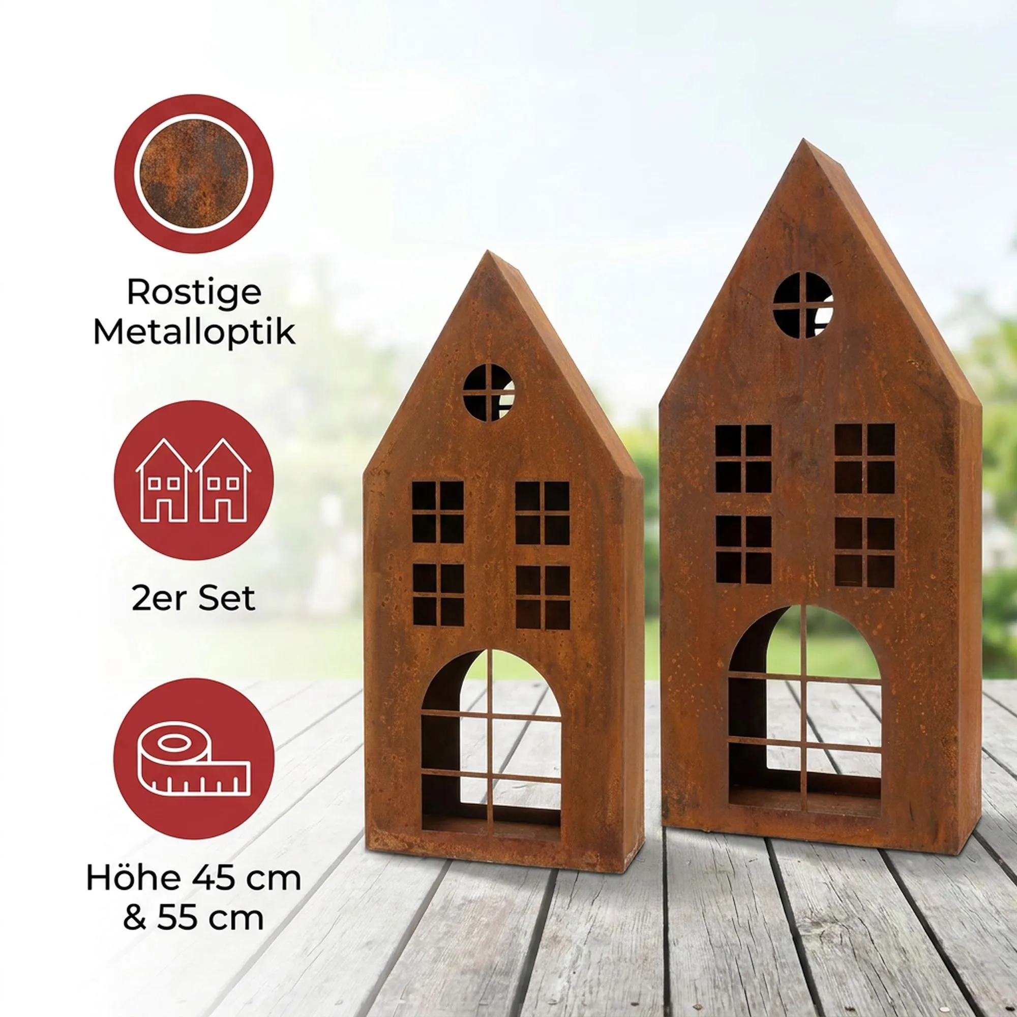 Haus "Rost", 2er Set  im Frank Flechtwaren Online Shop für Aus dem Häuschen kaufen