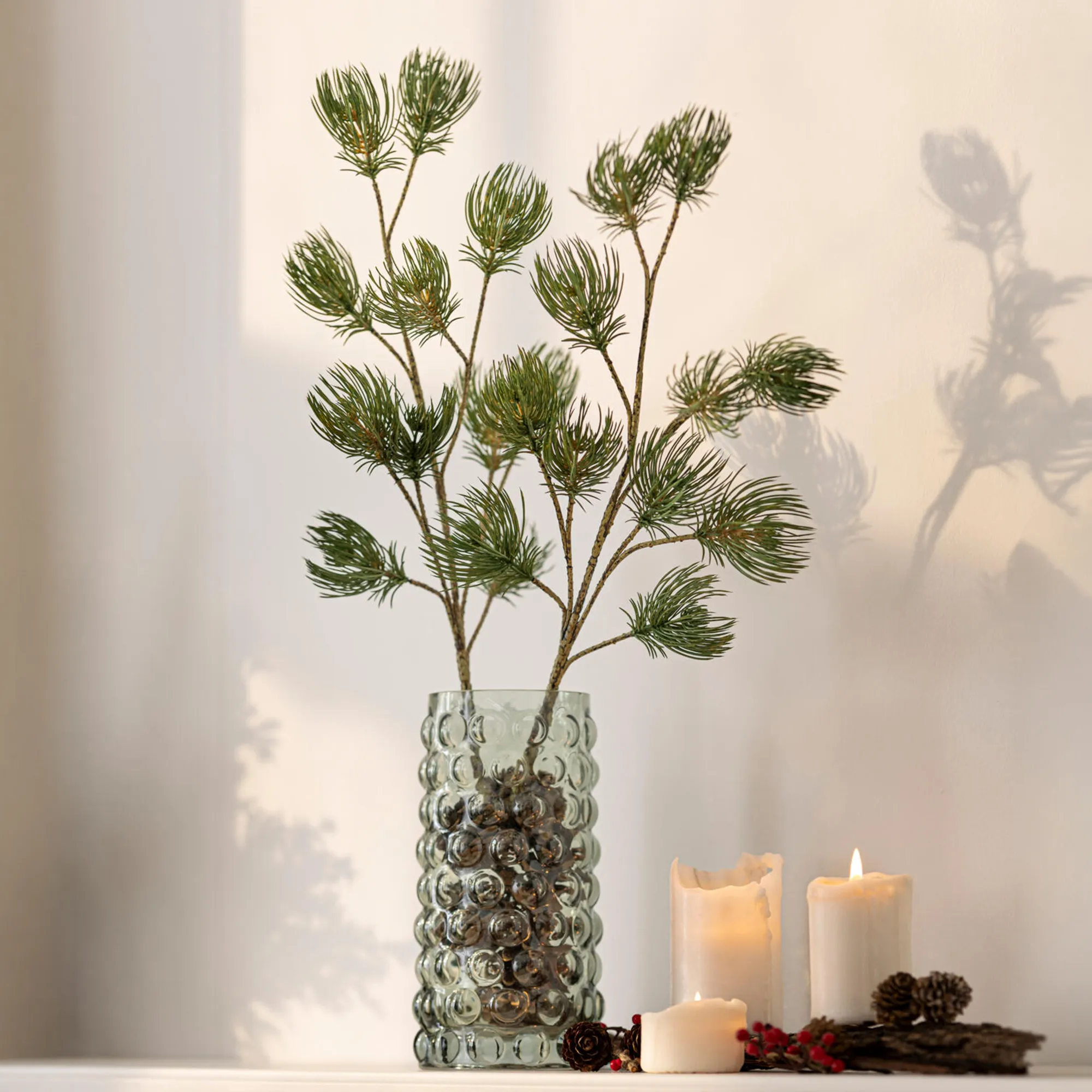 Kunstzweig "Pinie", 2er Set  im Frank Flechtwaren Online Shop für Zubehör für Adventskränze kaufen