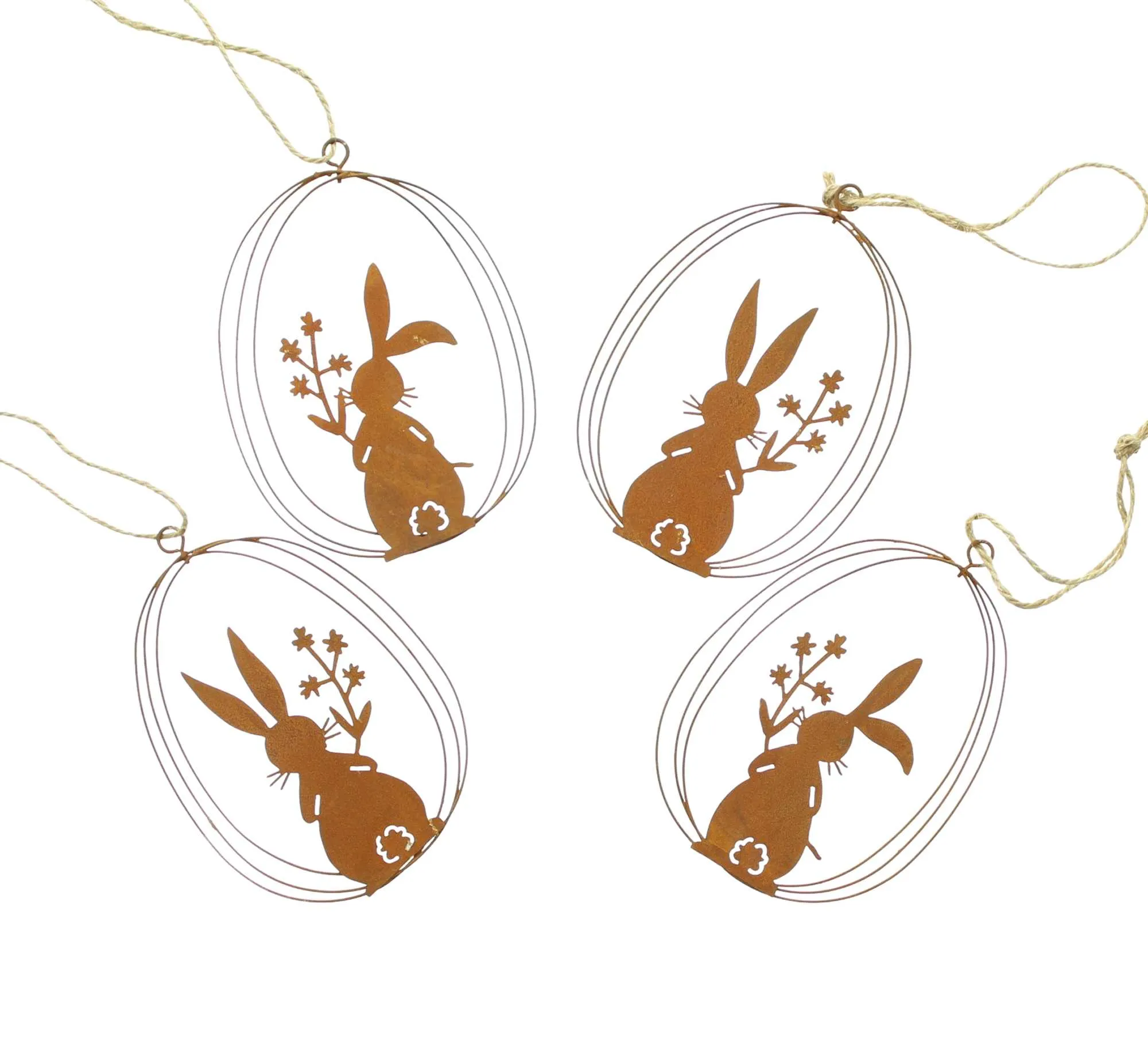 Hänger "Häschen", 4er Set  im Frank Flechtwaren Online Shop für Österliche Dekohänger kaufen
