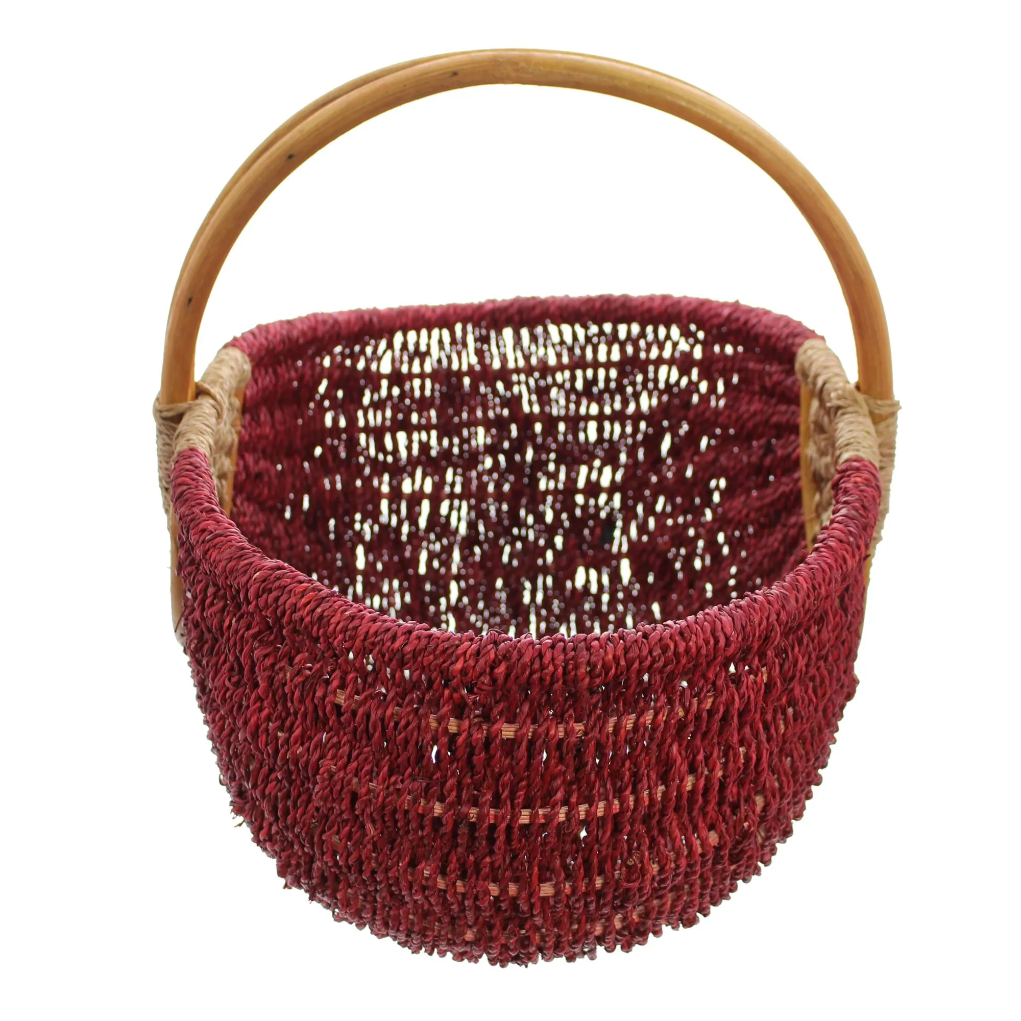Einkaufskorb "Rot/Natur"  im Frank Flechtwaren Online Shop für Einkaufskörbe kaufen