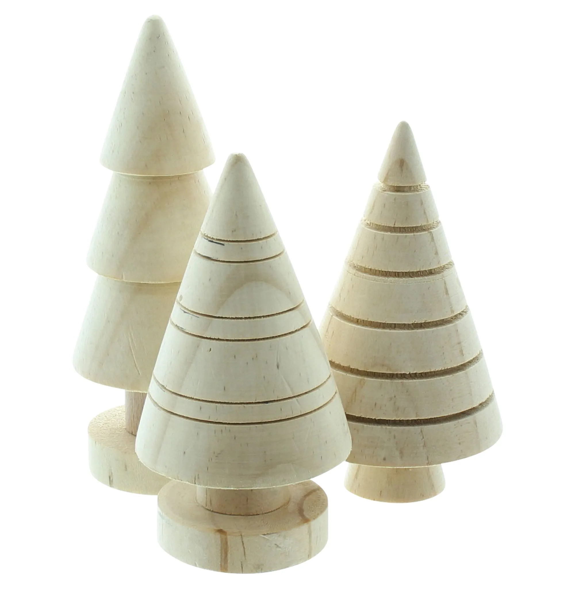 Bäumchen "Holz", 3er Set  im Frank Flechtwaren Online Shop für Tannenbäume kaufen