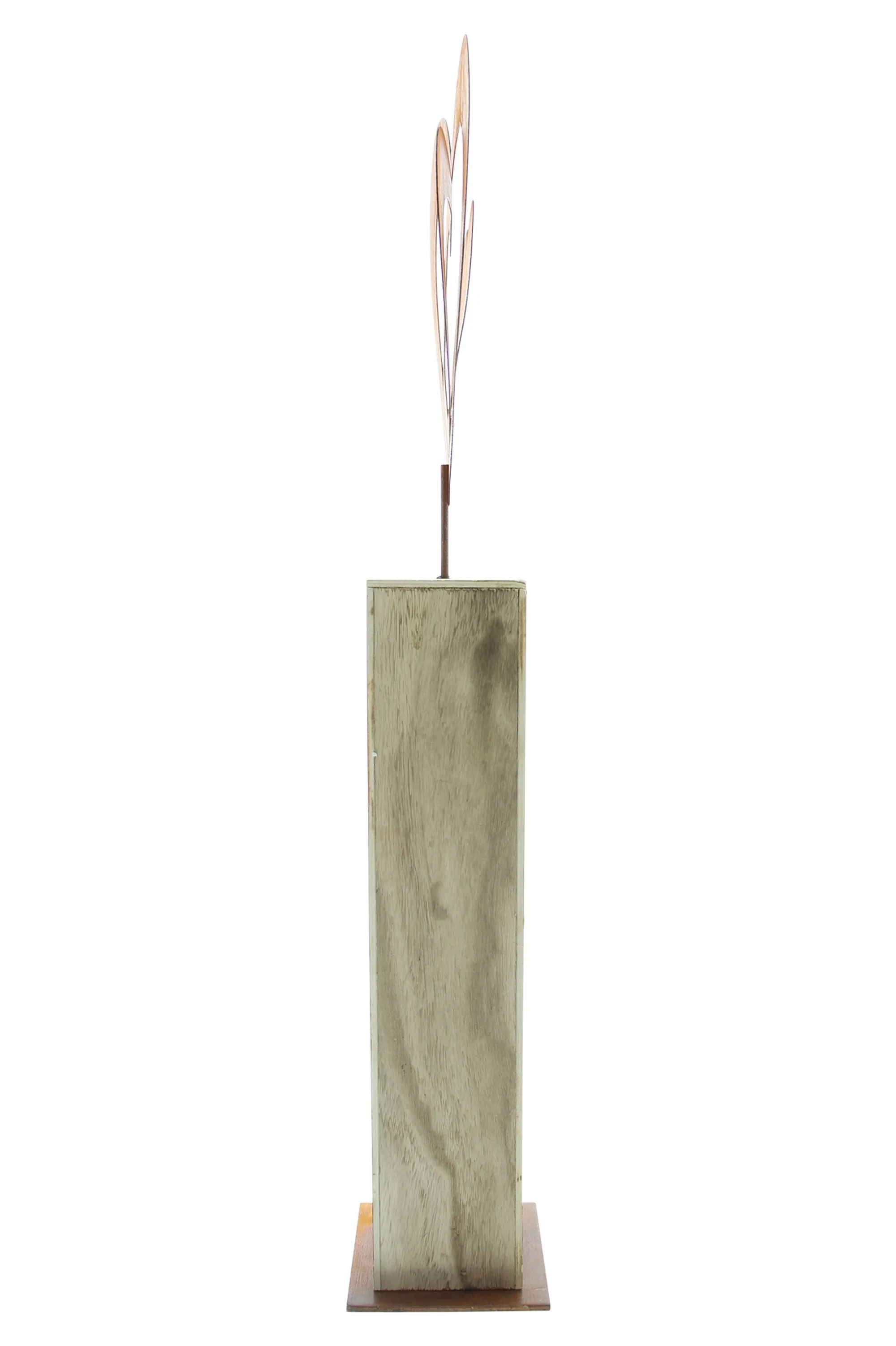 Holzsäule "Rostherz"  im Frank Flechtwaren Online Shop für Dekosäulen kaufen