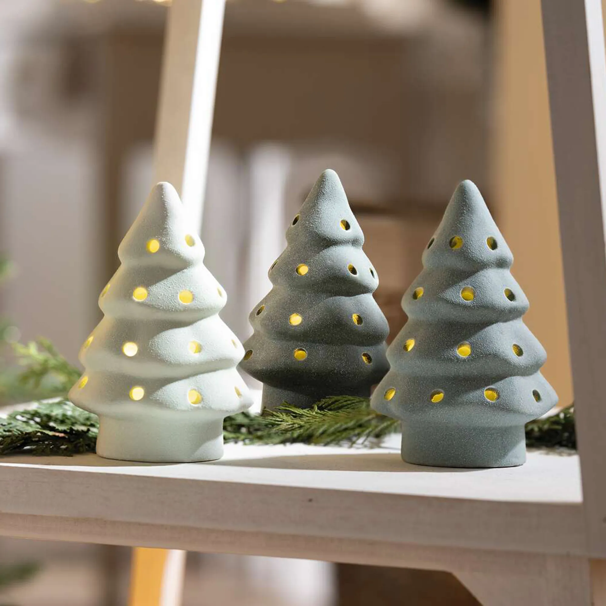 LED-Tanne "Green Shades", 3er Set  im Frank Flechtwaren Online Shop kaufen