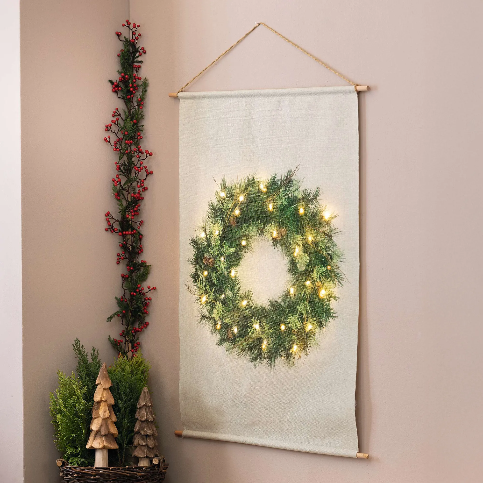 LED-Wanddeko "Weihnachtskranz"  im Frank Flechtwaren Online Shop kaufen