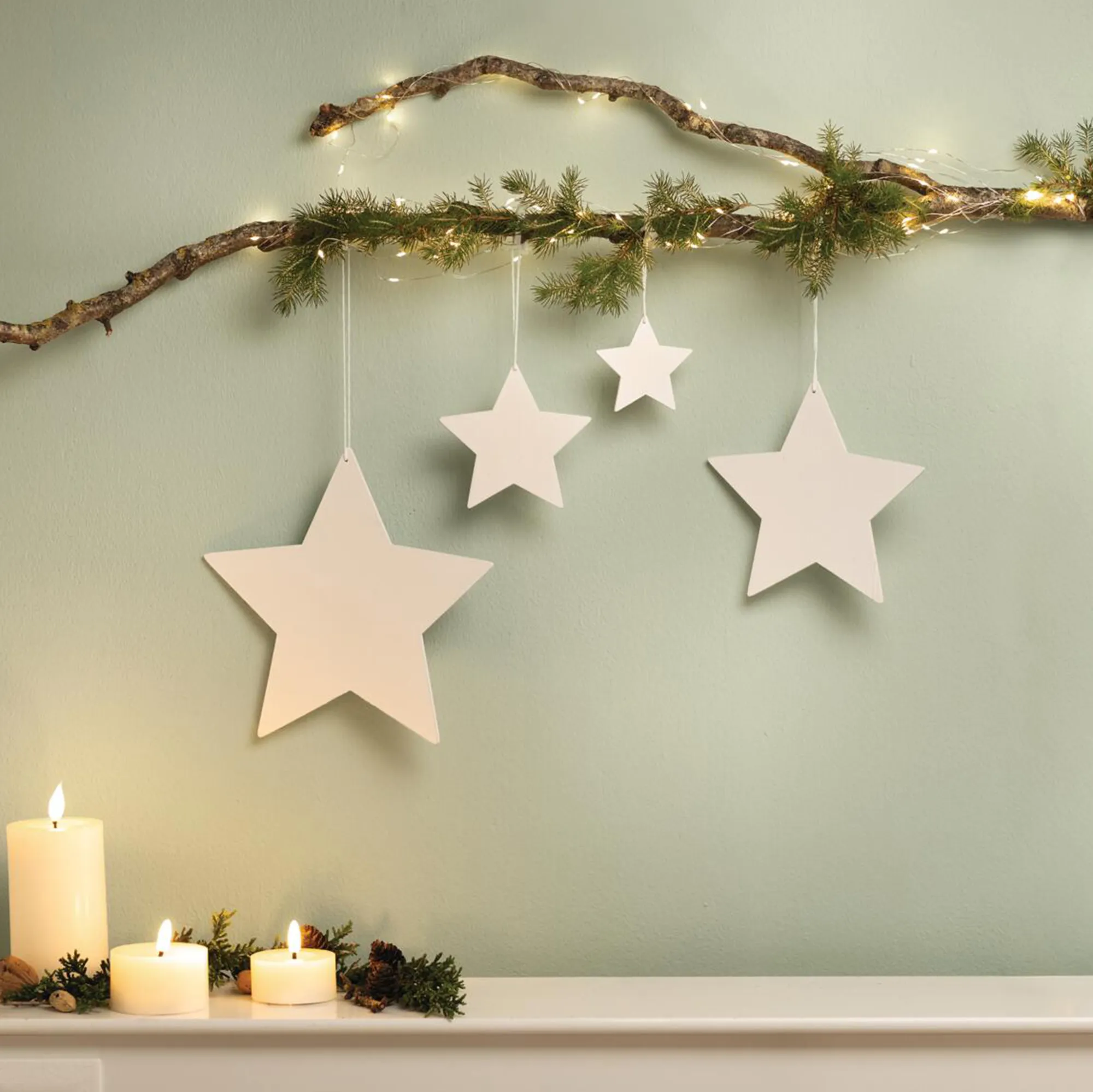 Sternhänger "White", 4er Set  im Frank Flechtwaren Online Shop kaufen