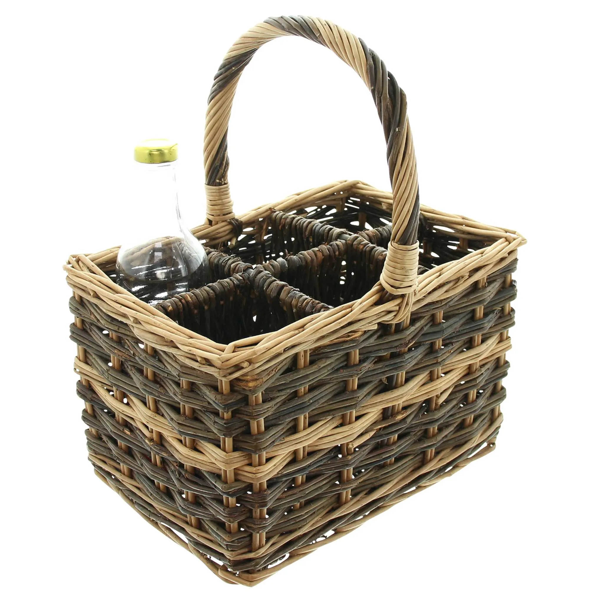 Flaschenkorb "Natur", für 6 Flaschen  im Frank Flechtwaren Online Shop für Küche kaufen