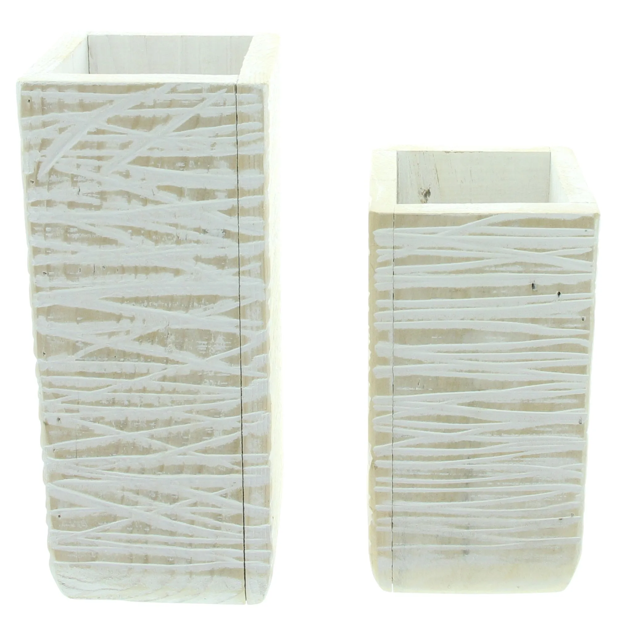 Dekovase "White Shabby", 2er Set  im Frank Flechtwaren Online Shop für Sale-Deko kaufen