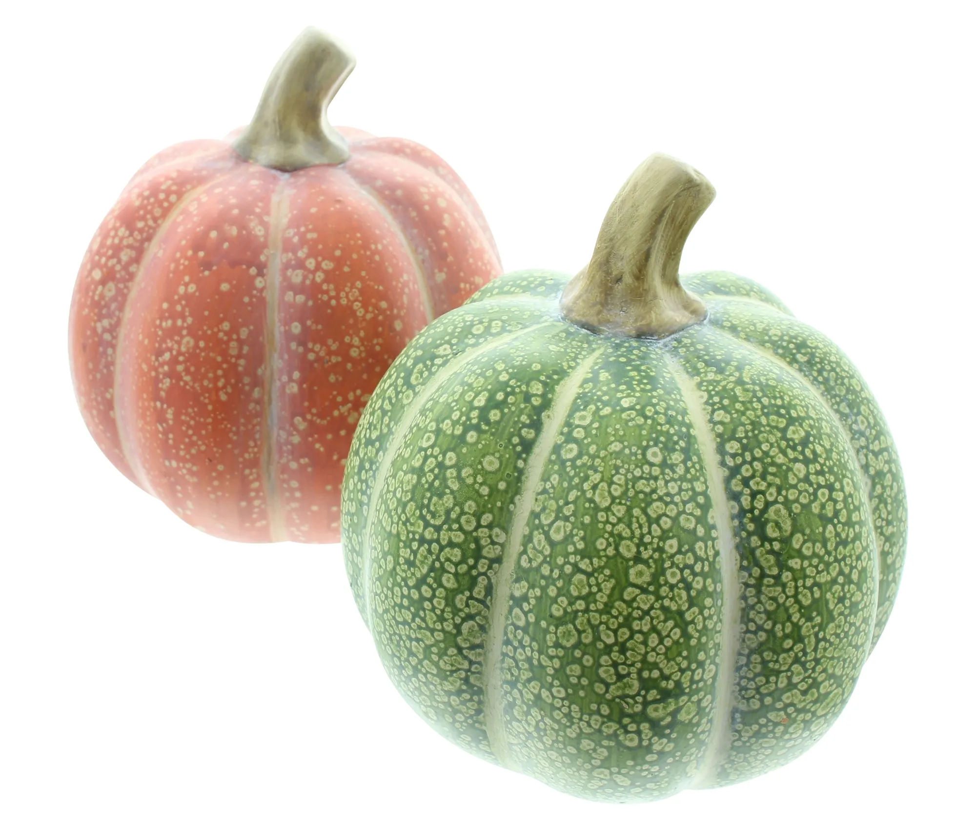 Kürbis "Orange &amp; Grün", 2er Set  im Frank Flechtwaren Online Shop für Dekokürbisse kaufen