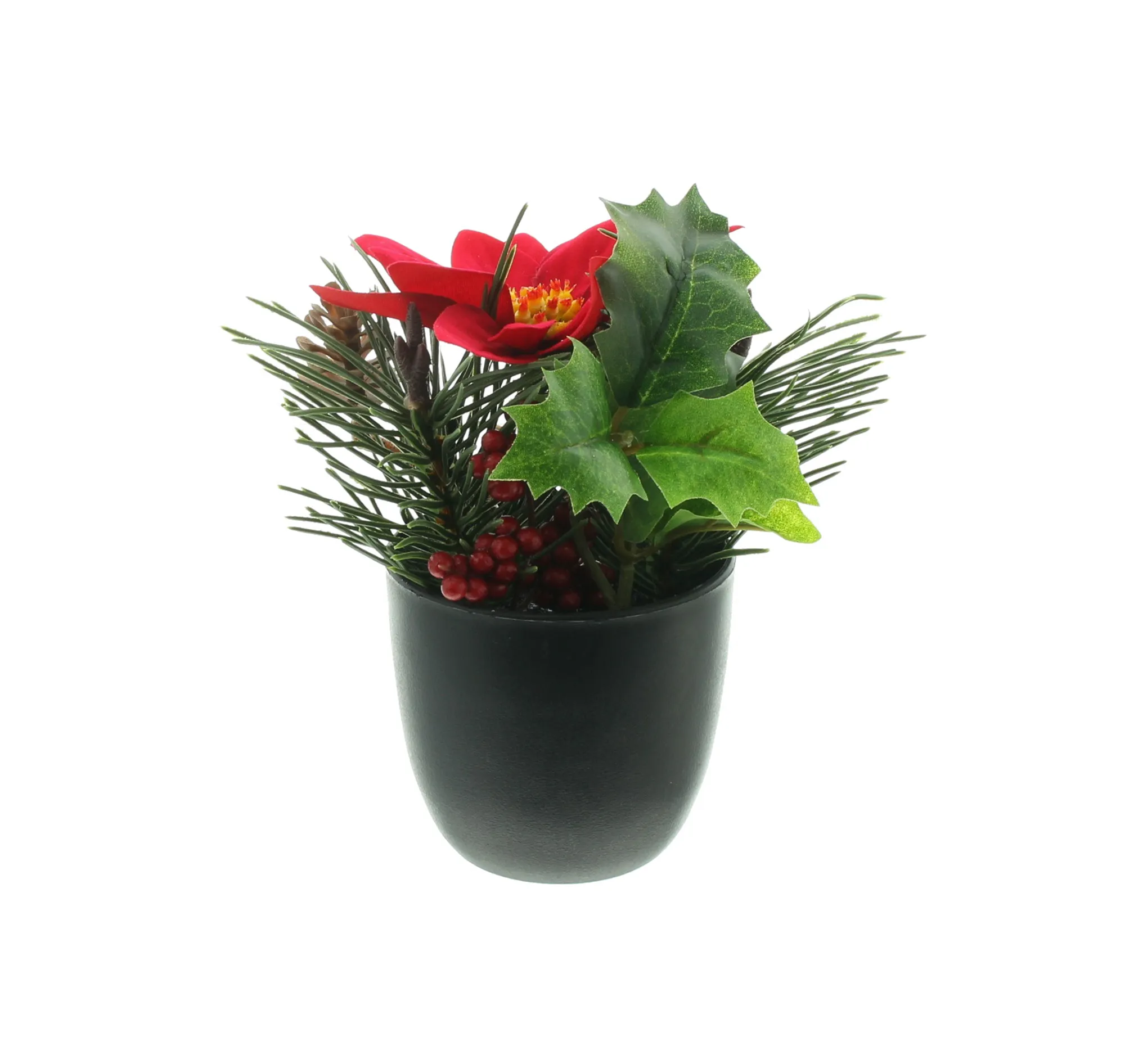 Kunstblumen-Arrangement "Weihnachtsstern"  im Frank Flechtwaren Online Shop für Gestecke kaufen