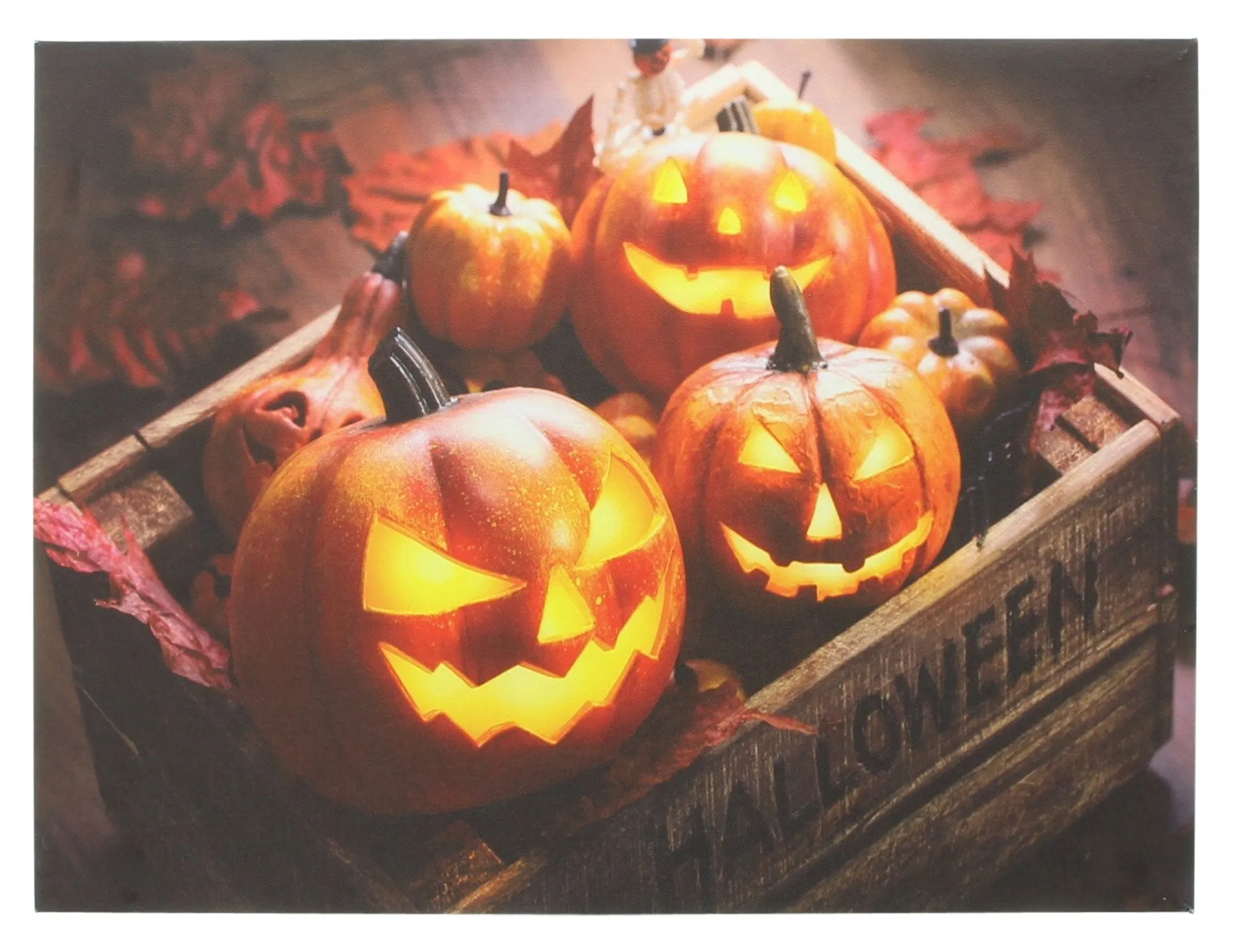 LED-Bild "Halloween"  im Frank Flechtwaren Online Shop für Herbstliche Wanddeko kaufen