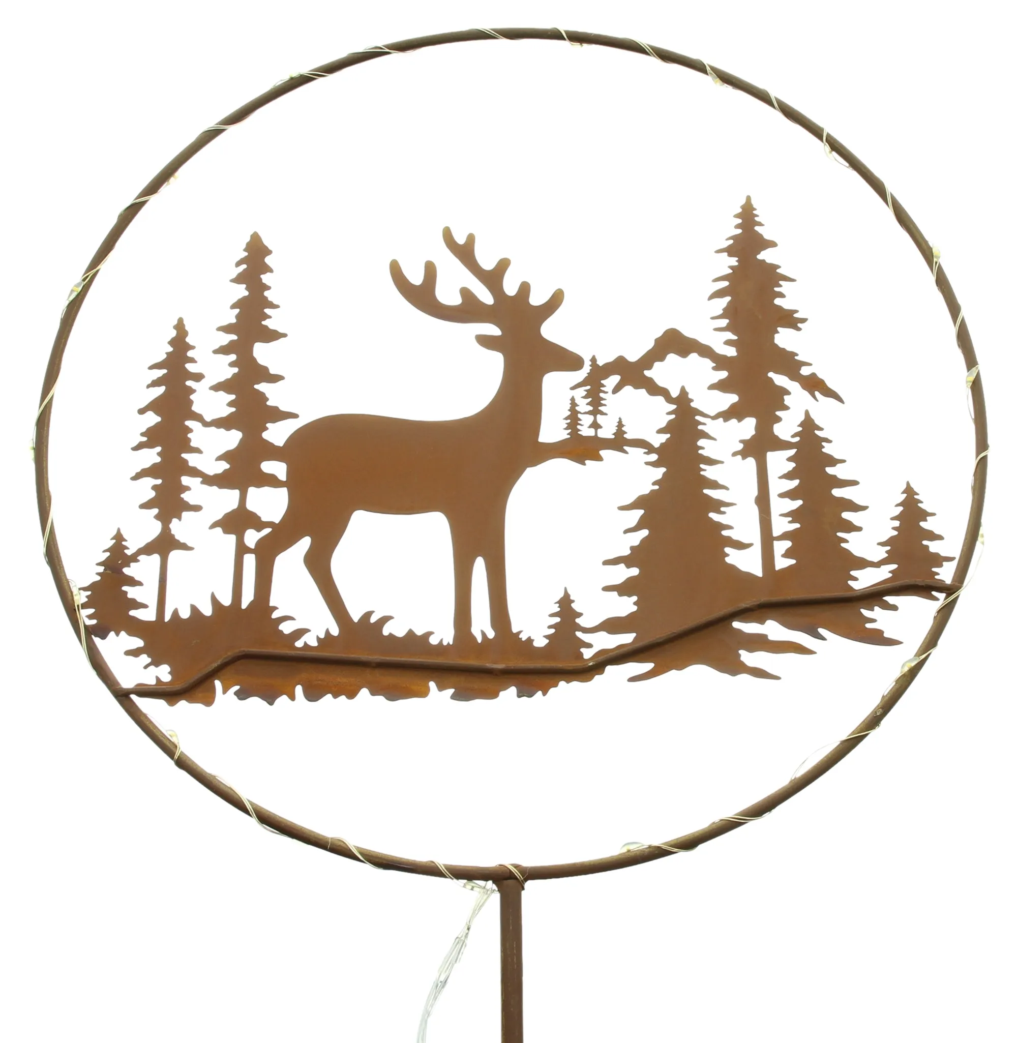 LED-Stecker "Rentier im Wald"  im Frank Flechtwaren Online Shop für Weihnachtliche LED-Deko kaufen