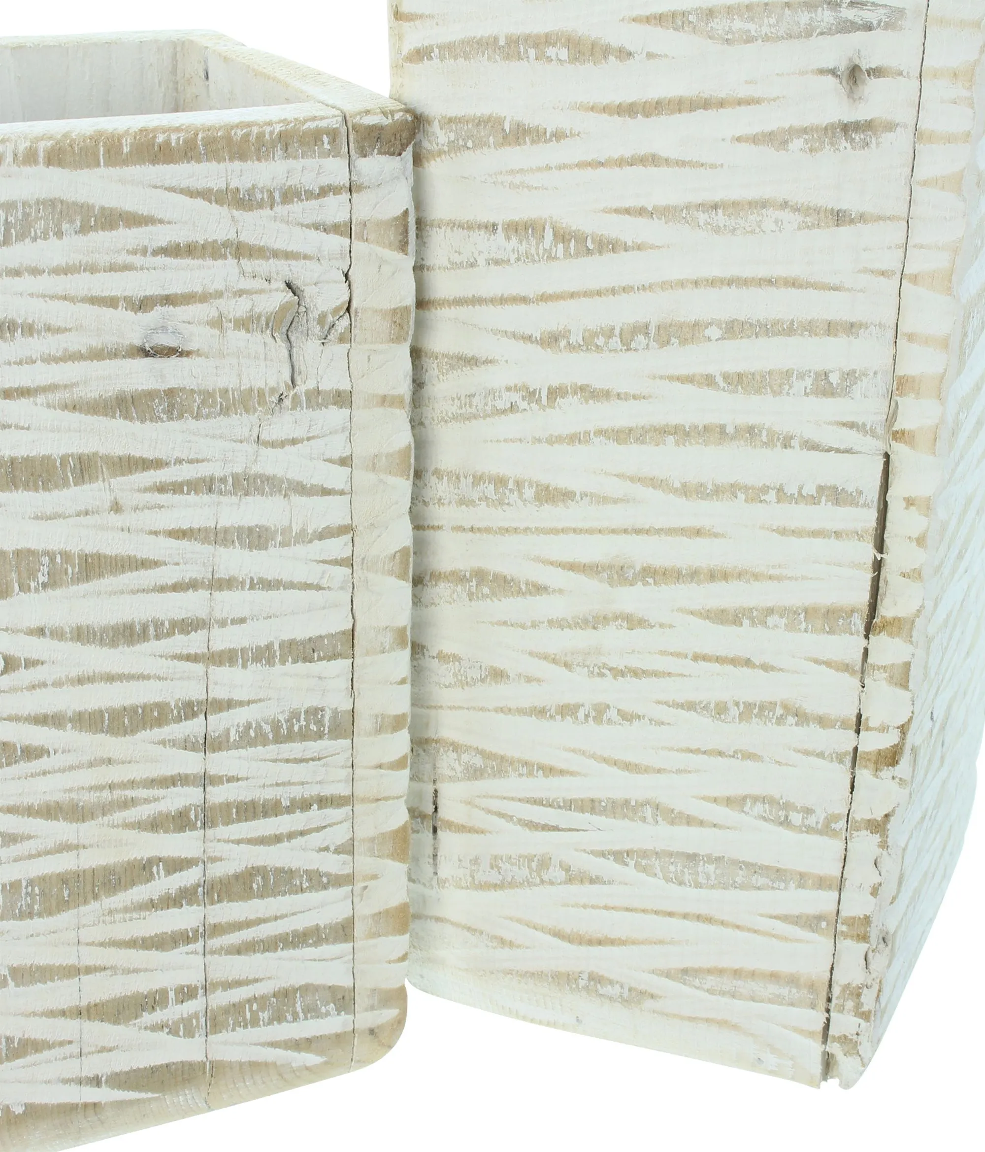 Dekovase "White Shabby", 2er Set  im Frank Flechtwaren Online Shop für Sale-Deko kaufen