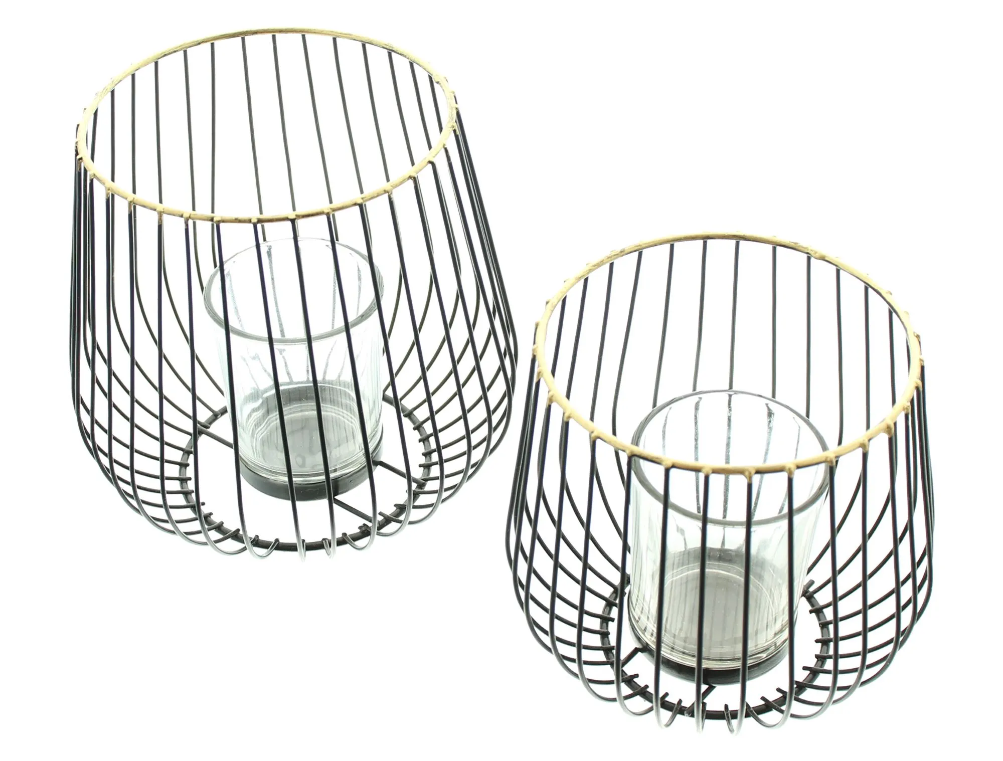 Windlicht "Modern", 2er Set  im Frank Flechtwaren Online Shop für Black &amp; White kaufen