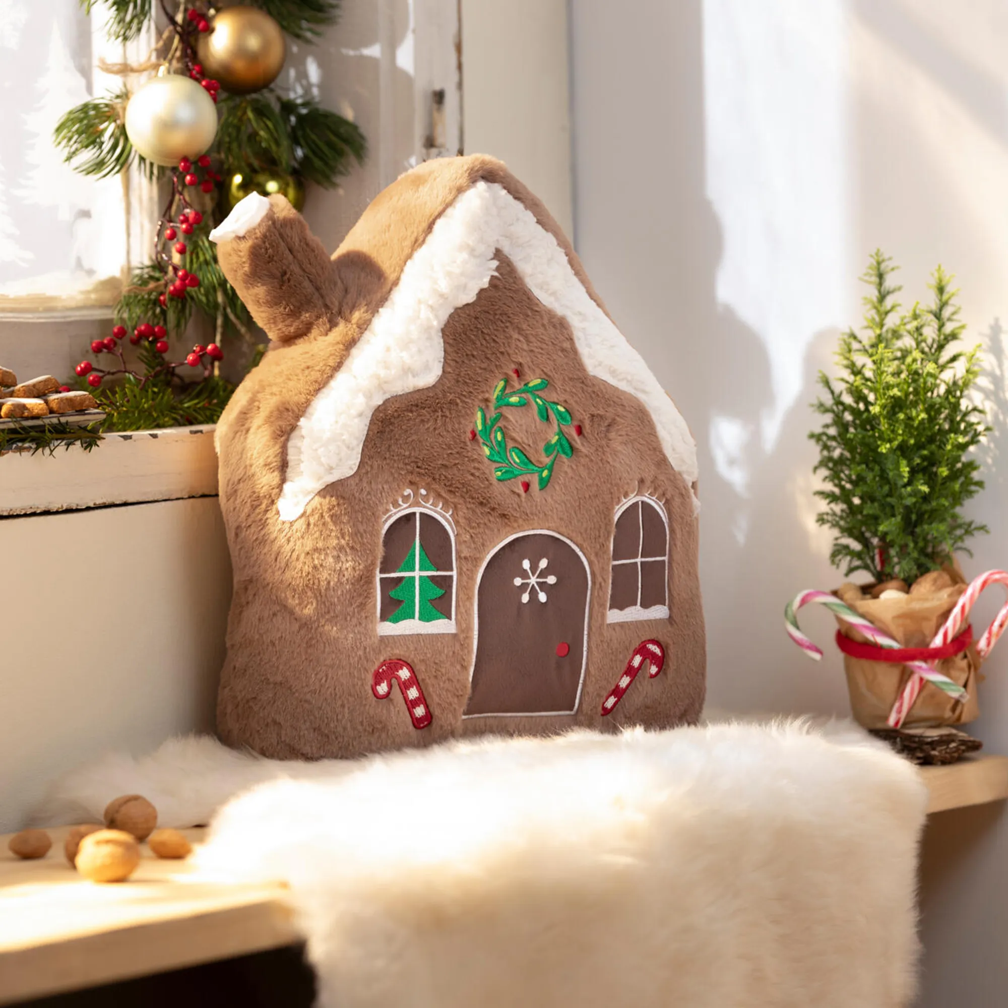 Deko-Kissen "Lebkuchenhaus"  im Frank Flechtwaren Online Shop kaufen