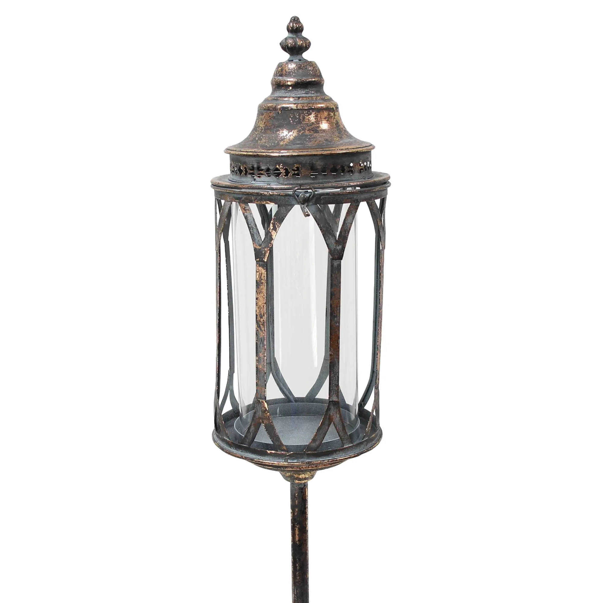 Stand-Laterne "Metallic Vintage"  im Frank Flechtwaren Online Shop für Vintage-Flair im Weihnachtsgarten kaufen