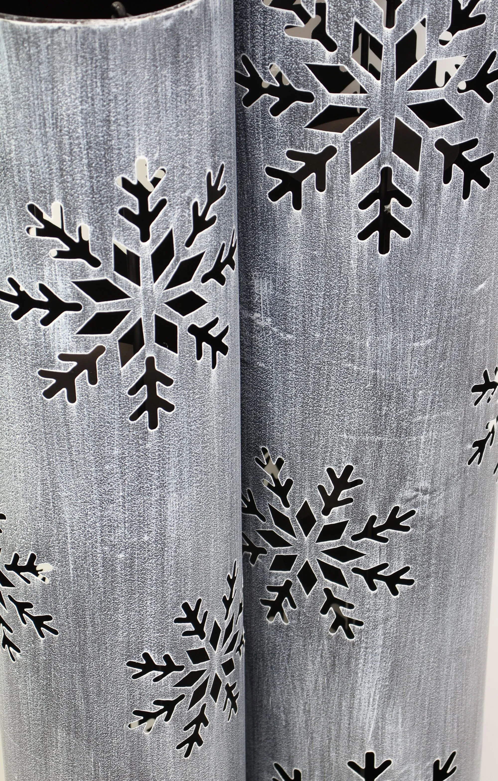 Windlichtsäule "Schneeflocke", 2er Set  im Frank Flechtwaren Online Shop für Gartenbeleuchtung kaufen