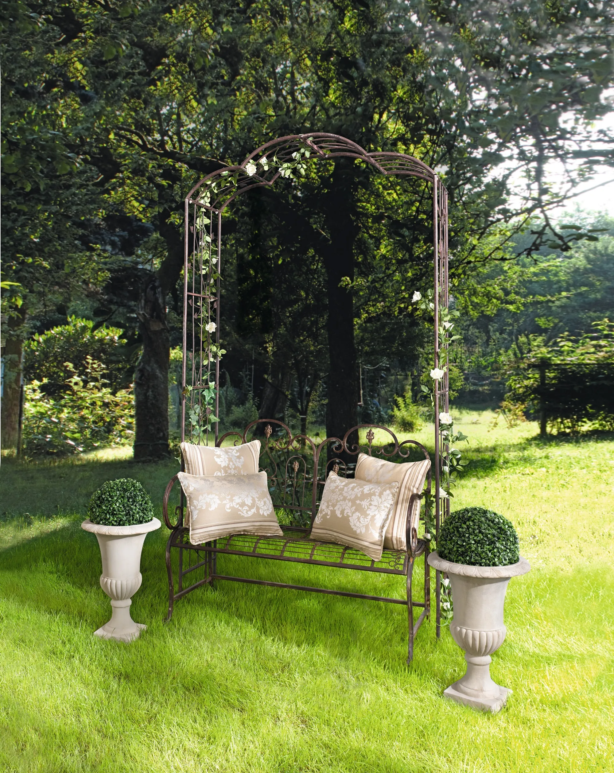 Metallrankbogen "Provencal"  im Frank Flechtwaren Online Shop für Rankhilfen &amp; Rankbögen kaufen