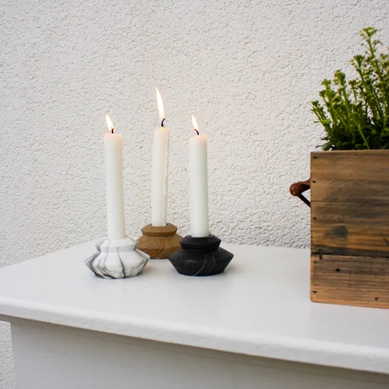 Kerzenhalter‑Set – Moderne Tischdeko für Terrasse oder Wohnbereich
