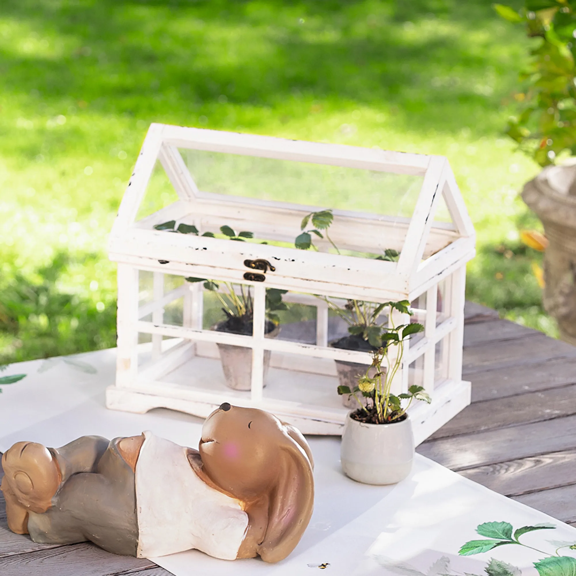 Gewächshaus "Shabby"  im Frank Flechtwaren Online Shop für Aus dem Häuschen kaufen