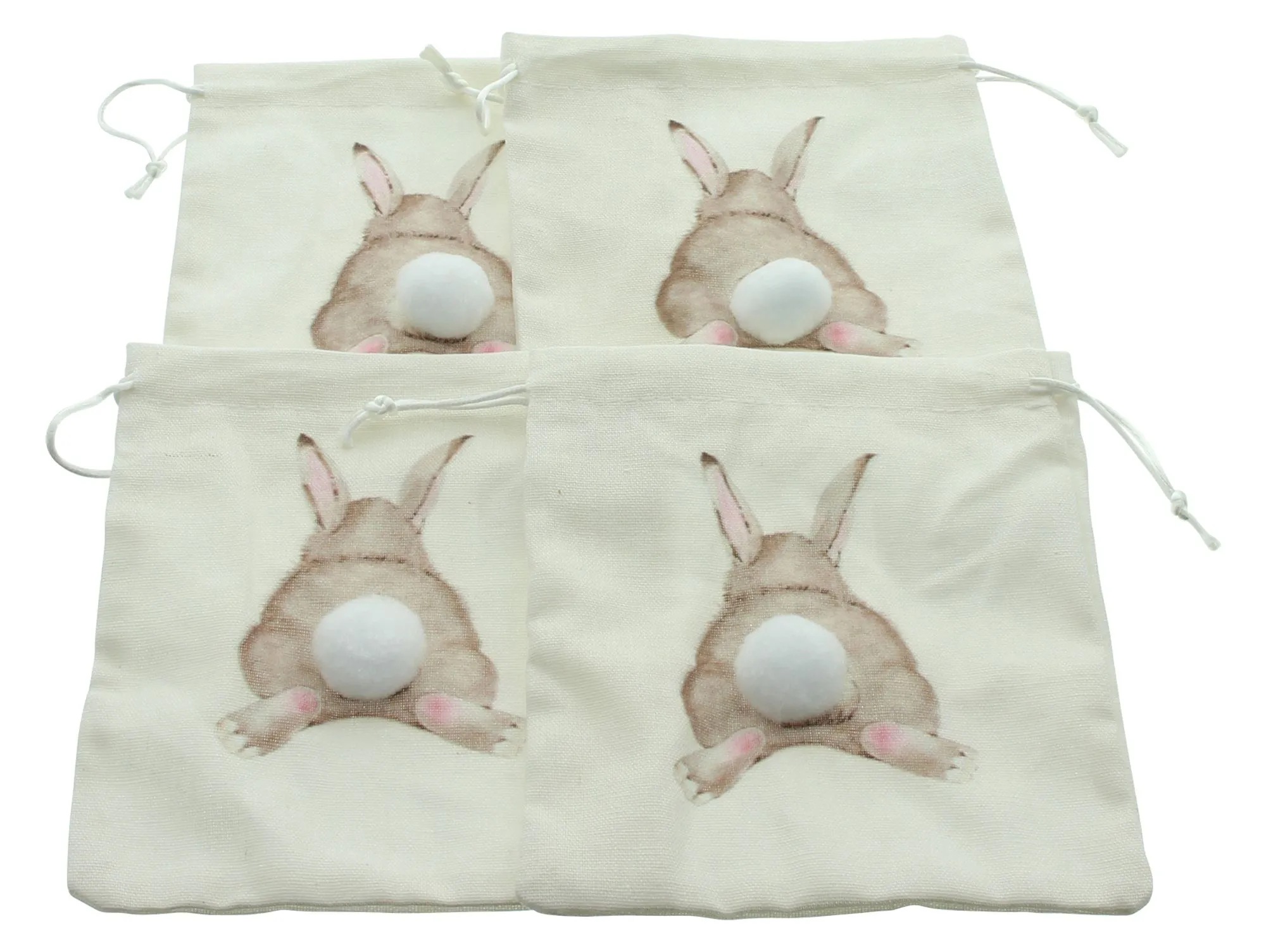 Geschenkbeutel "Hoppelhase", 4er Set  im Frank Flechtwaren Online Shop für Osterkörbe &amp; Osternester kaufen