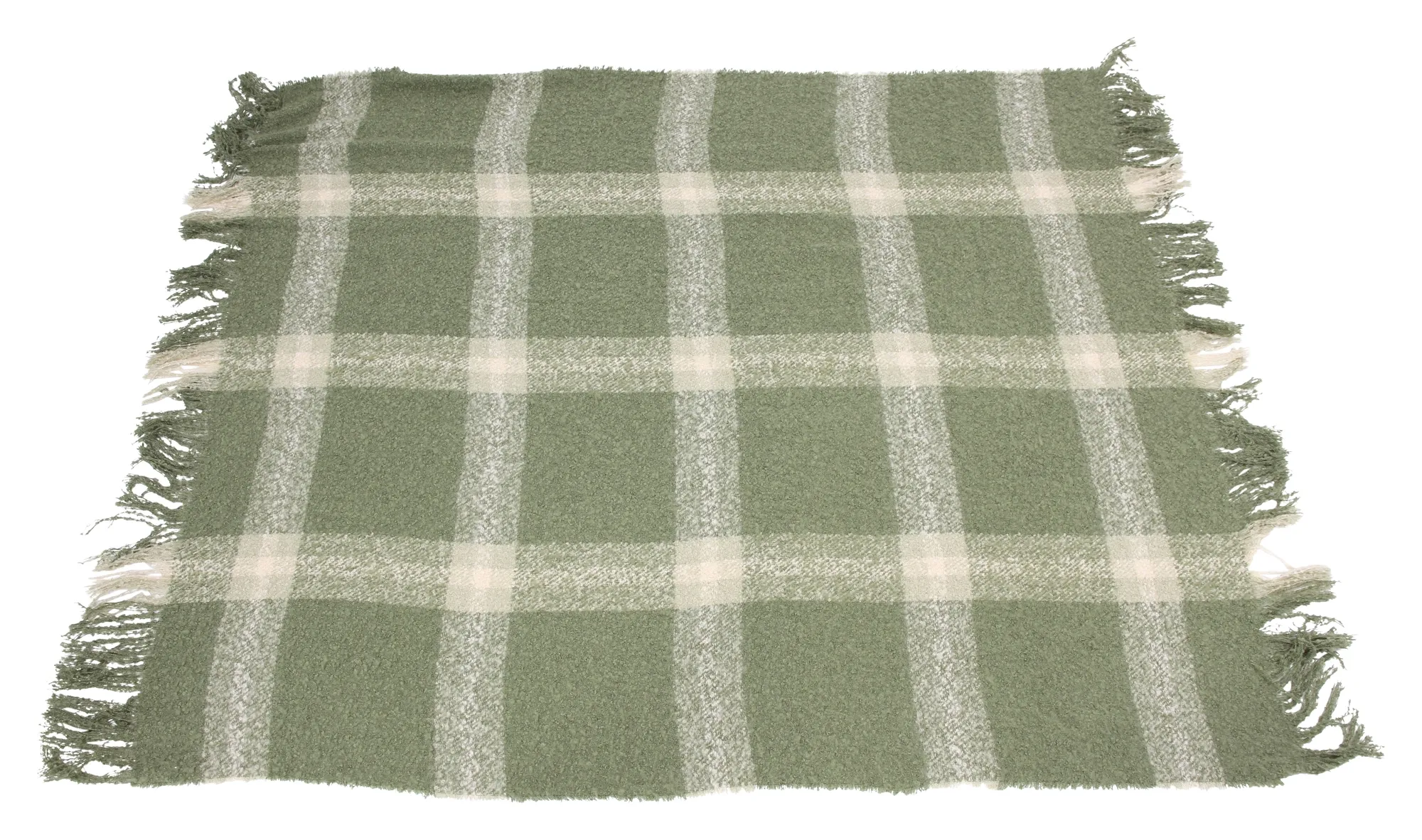 Kuscheldecke "Karo-Grün"  im Frank Flechtwaren Online Shop für Naturtöne kaufen