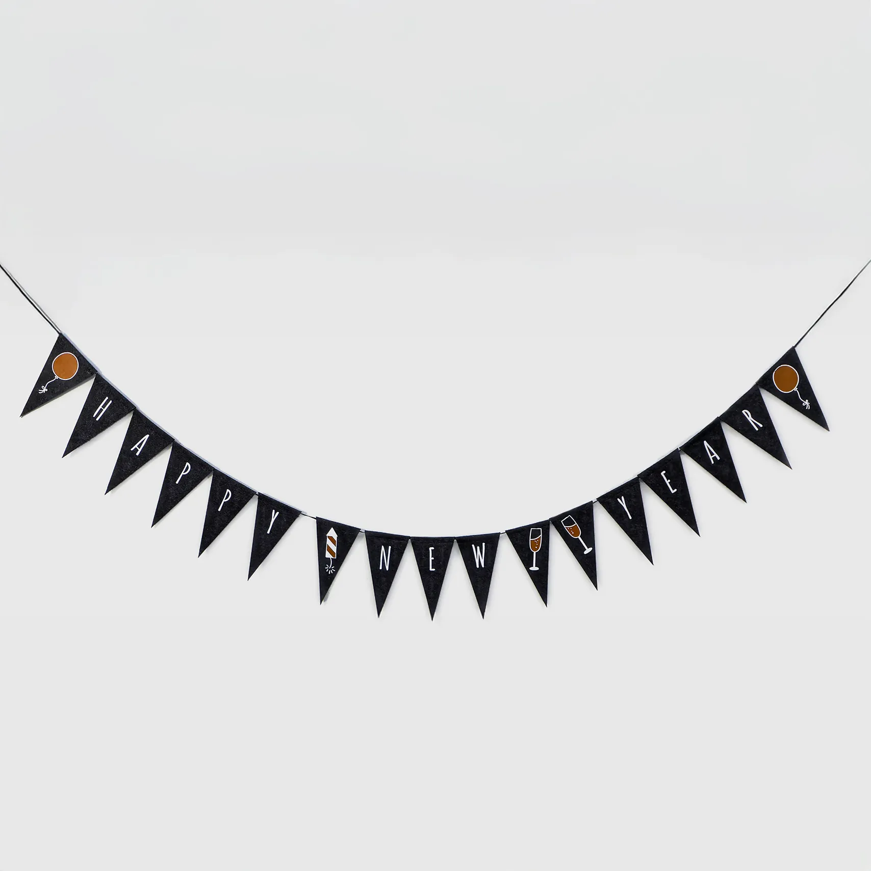 Filzgirlande "Happy New Year"  im Frank Flechtwaren Online Shop kaufen