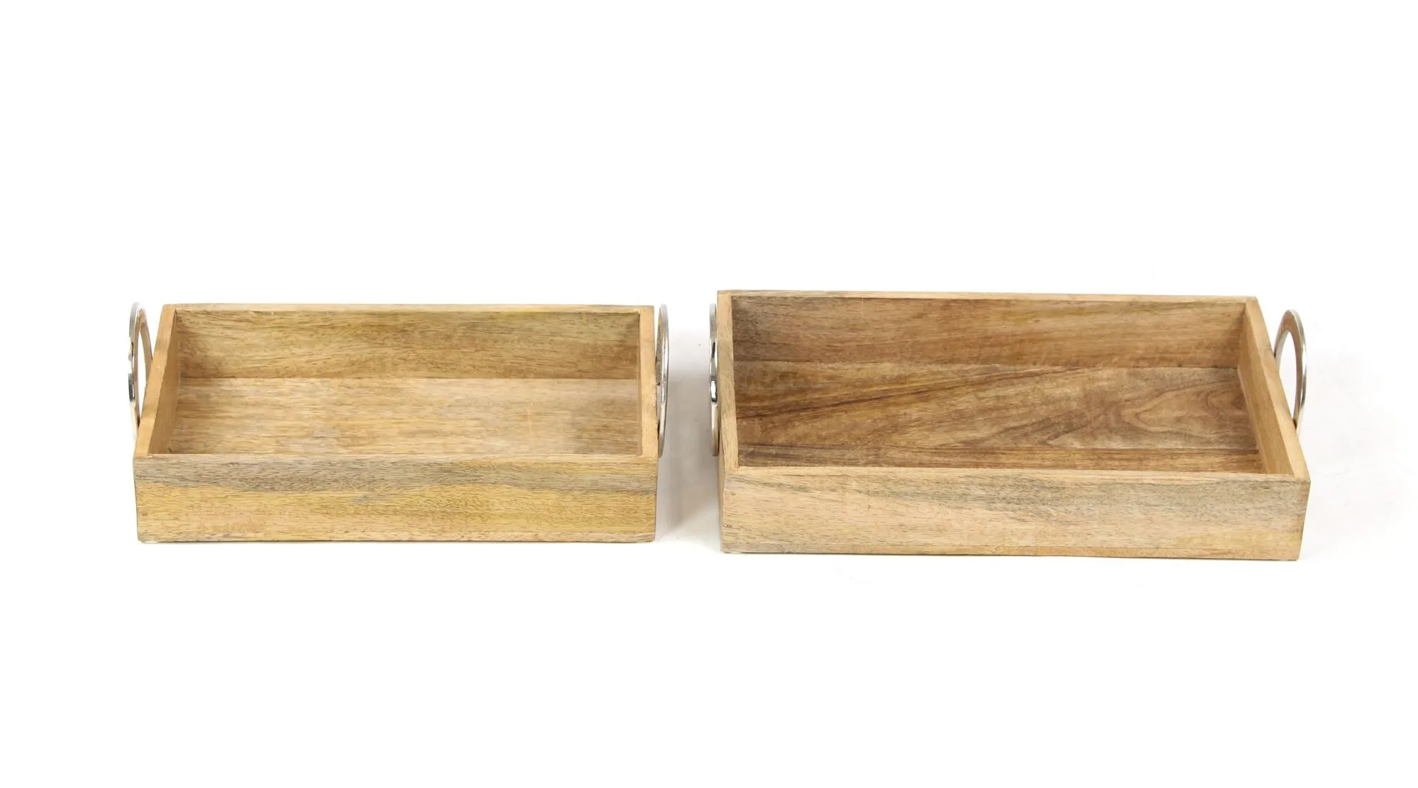 Serviertablett "Mangoholz", 2er Set  im Frank Flechtwaren Online Shop für Silber &amp; Gold kaufen