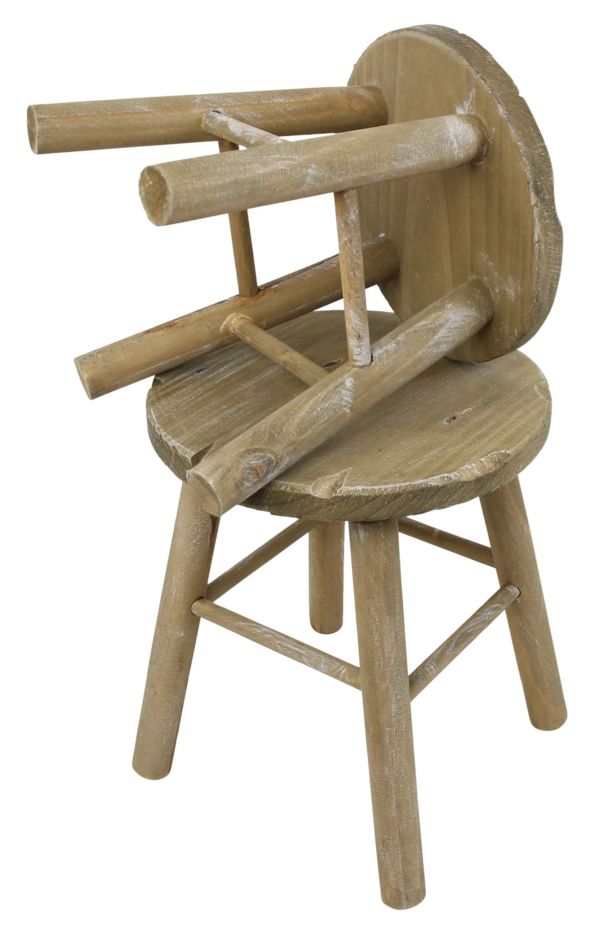 Holzhocker "Rund", 2er Set  im Frank Flechtwaren Online Shop für Landhaus-Flair kaufen