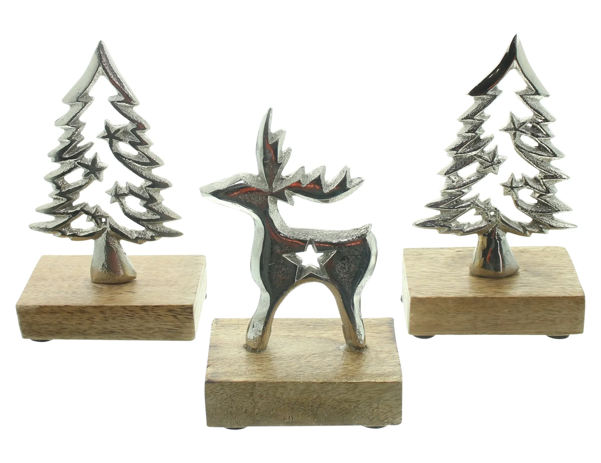 Weihnachtsdeko "Tannen &amp; Rentier", 3er Set  im Frank Flechtwaren Online Shop für Tannenbäume kaufen